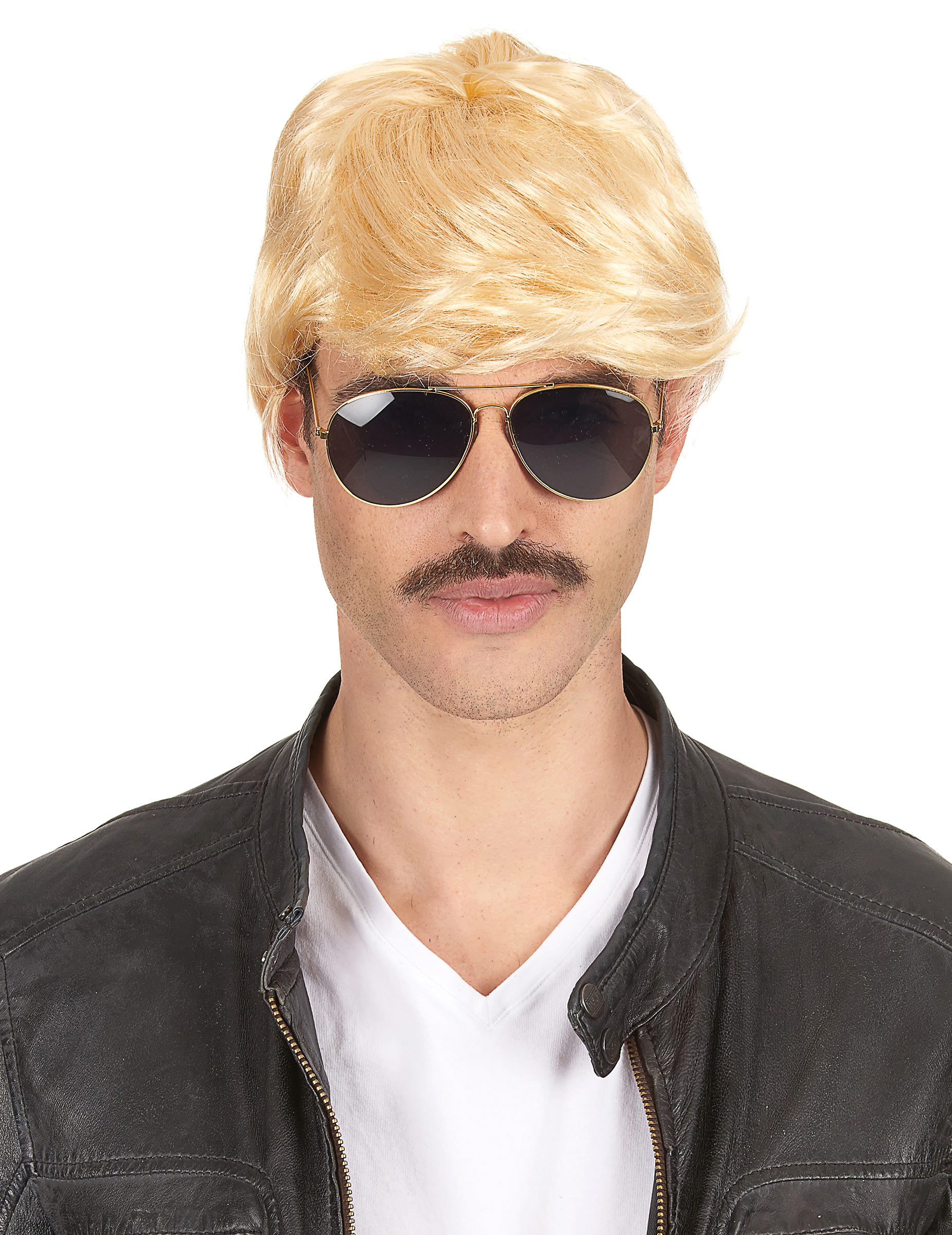 Perruque blonde courte homme