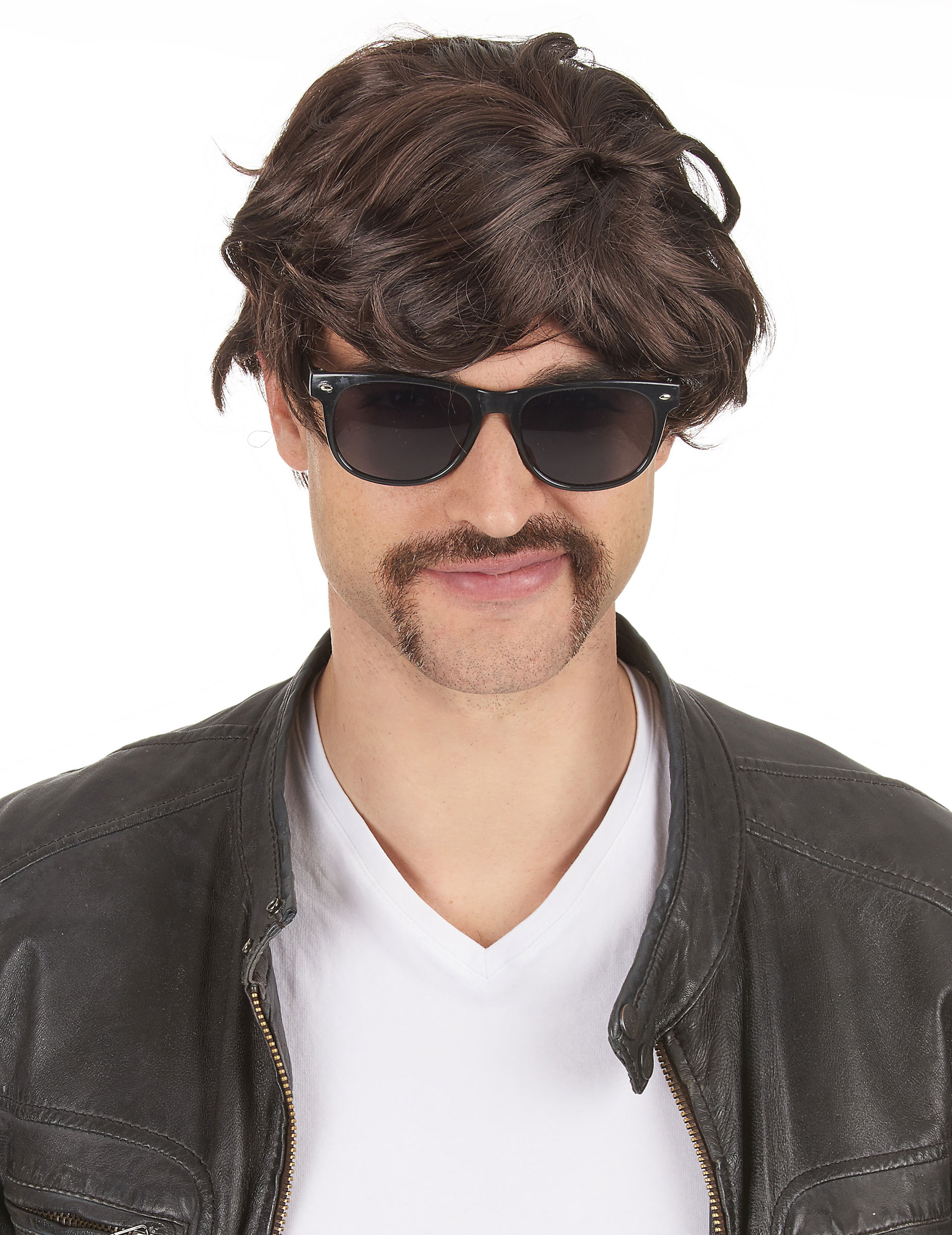 Perruque brune courte homme