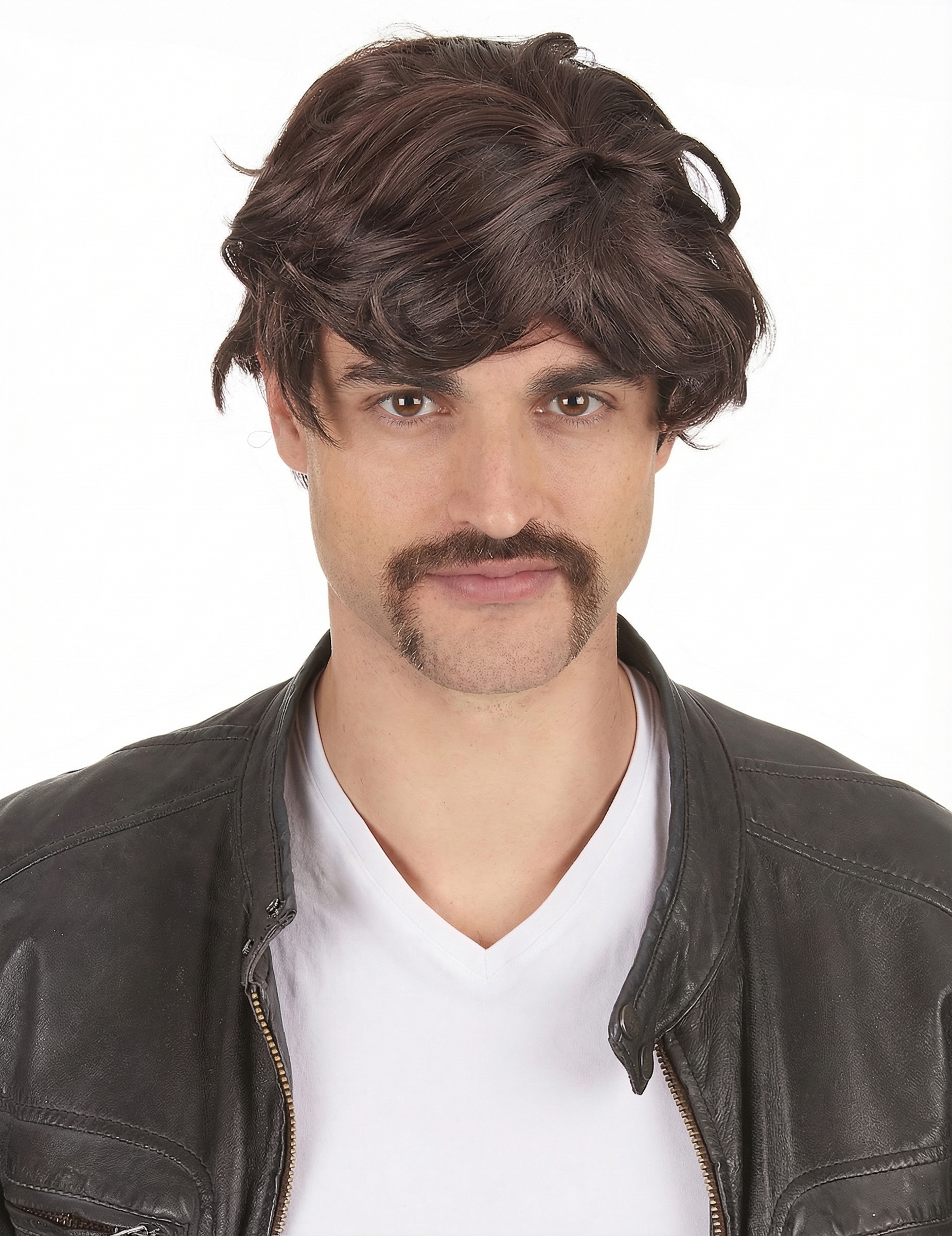 Perruque brune courte homme