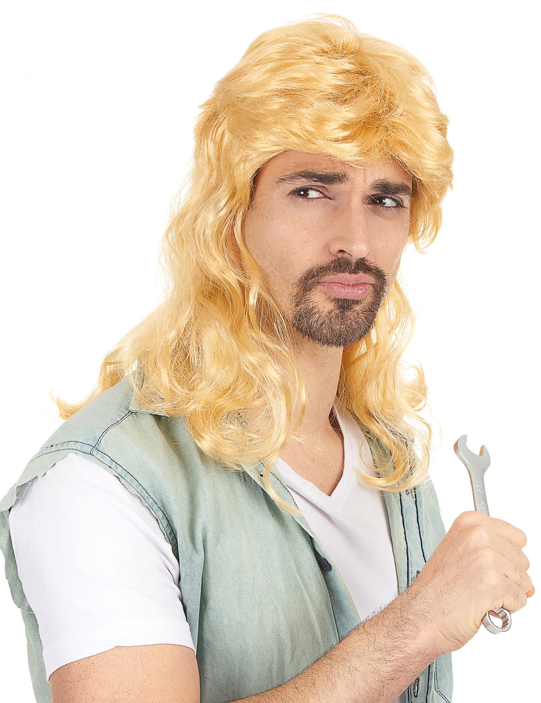 Perruque mulet blond homme