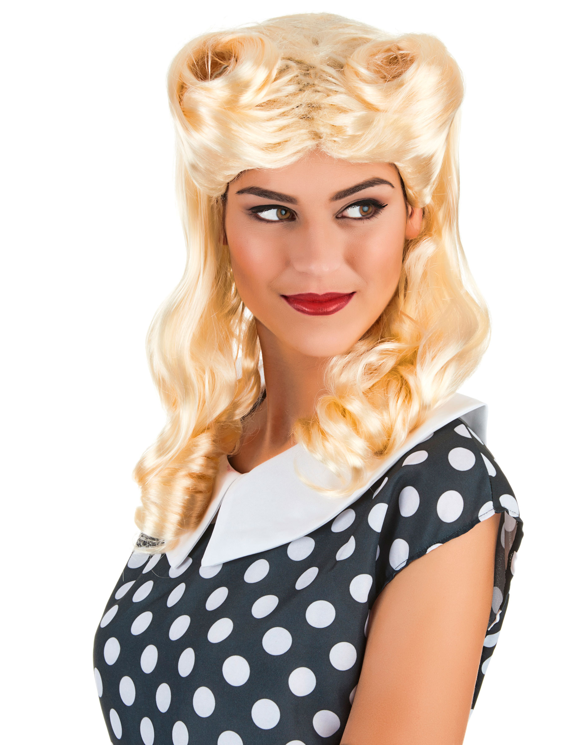 Perruque blonde boucles anglaises femme