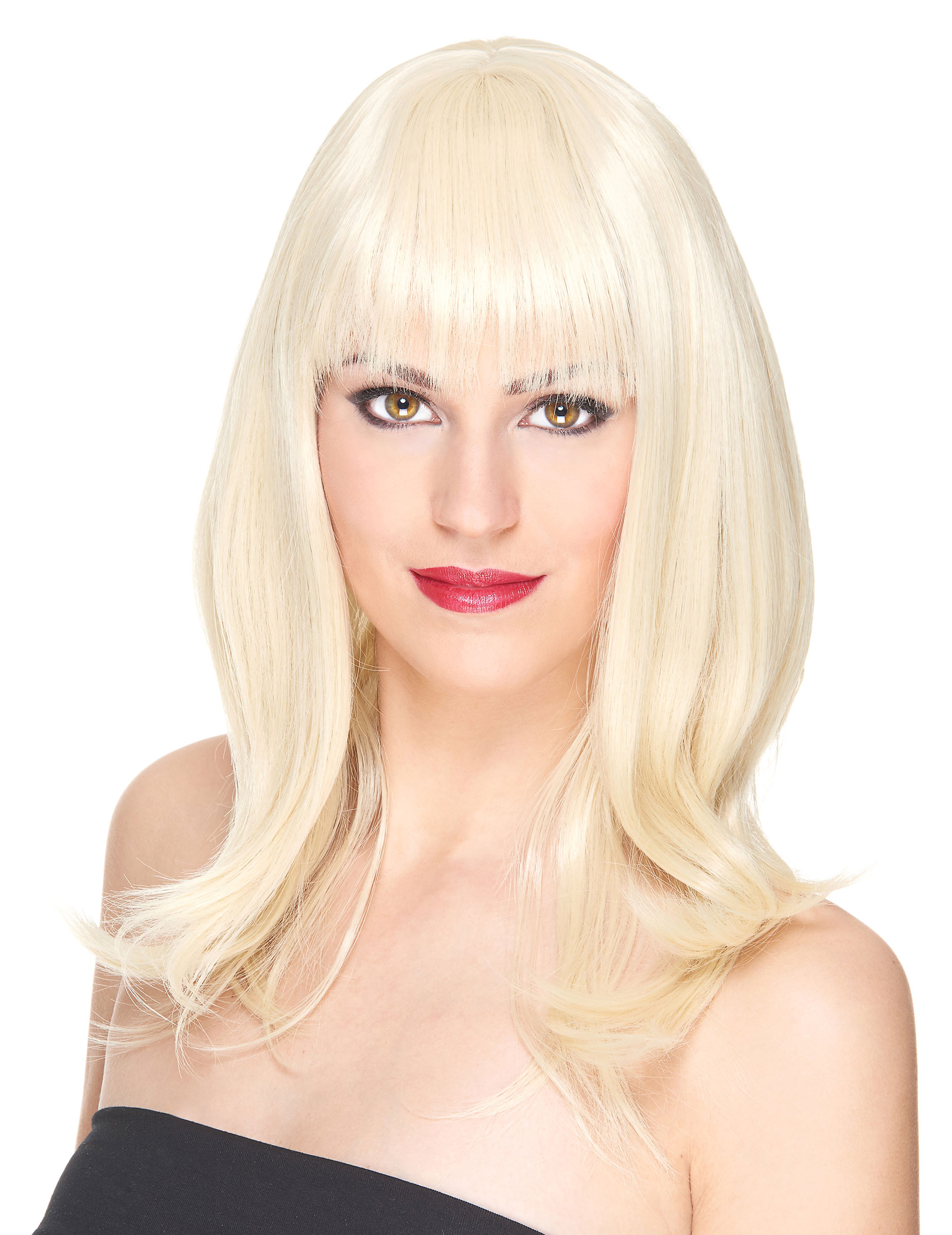 Perruque luxe blonde mi-longue femme - 170g