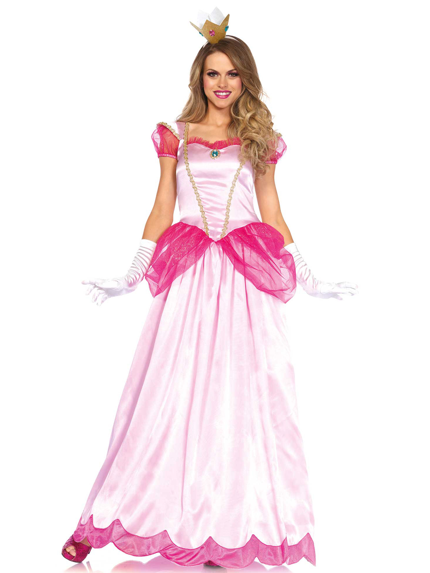 Déguisement princesse rose satiné femme