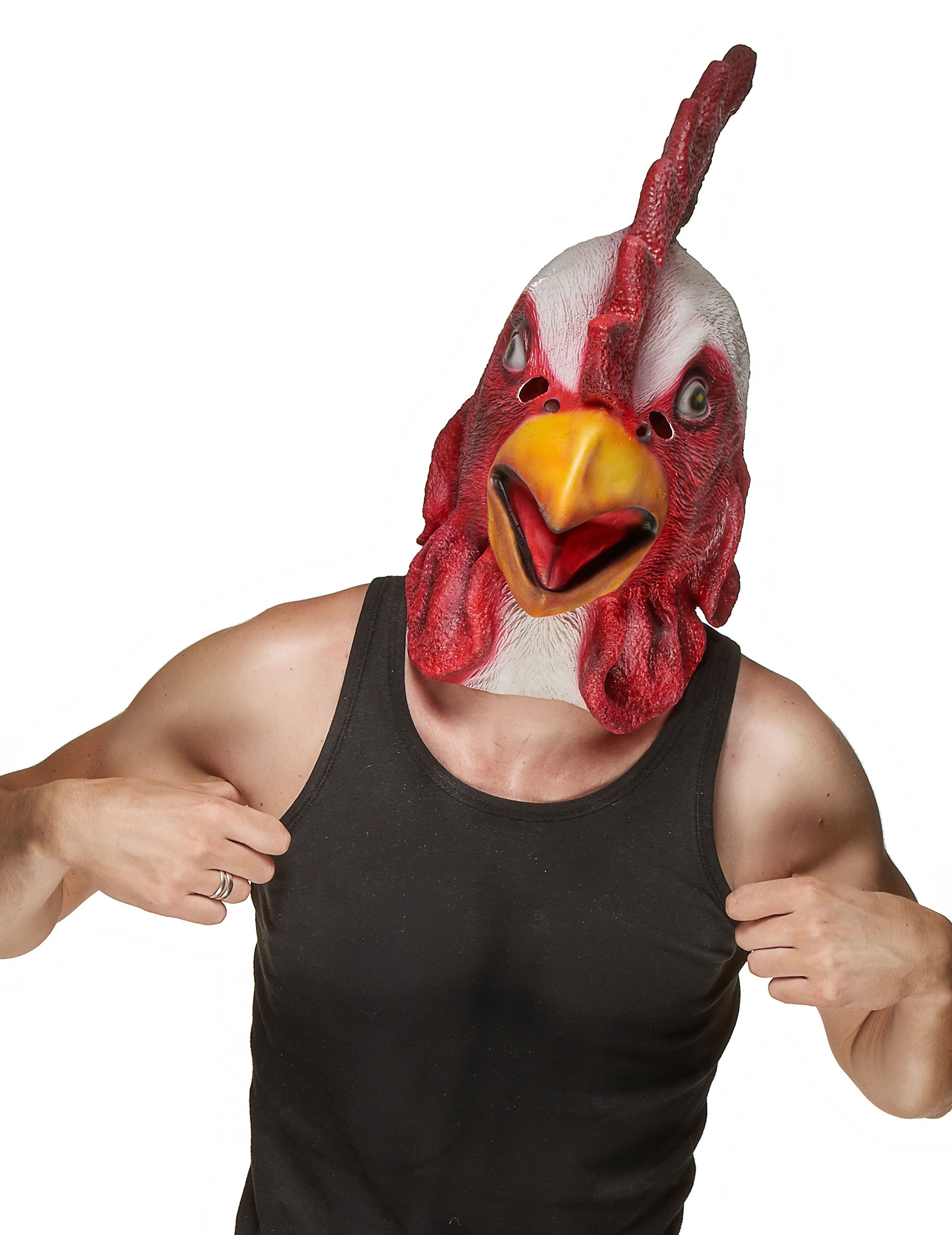 Masque latex tête de coq adulte