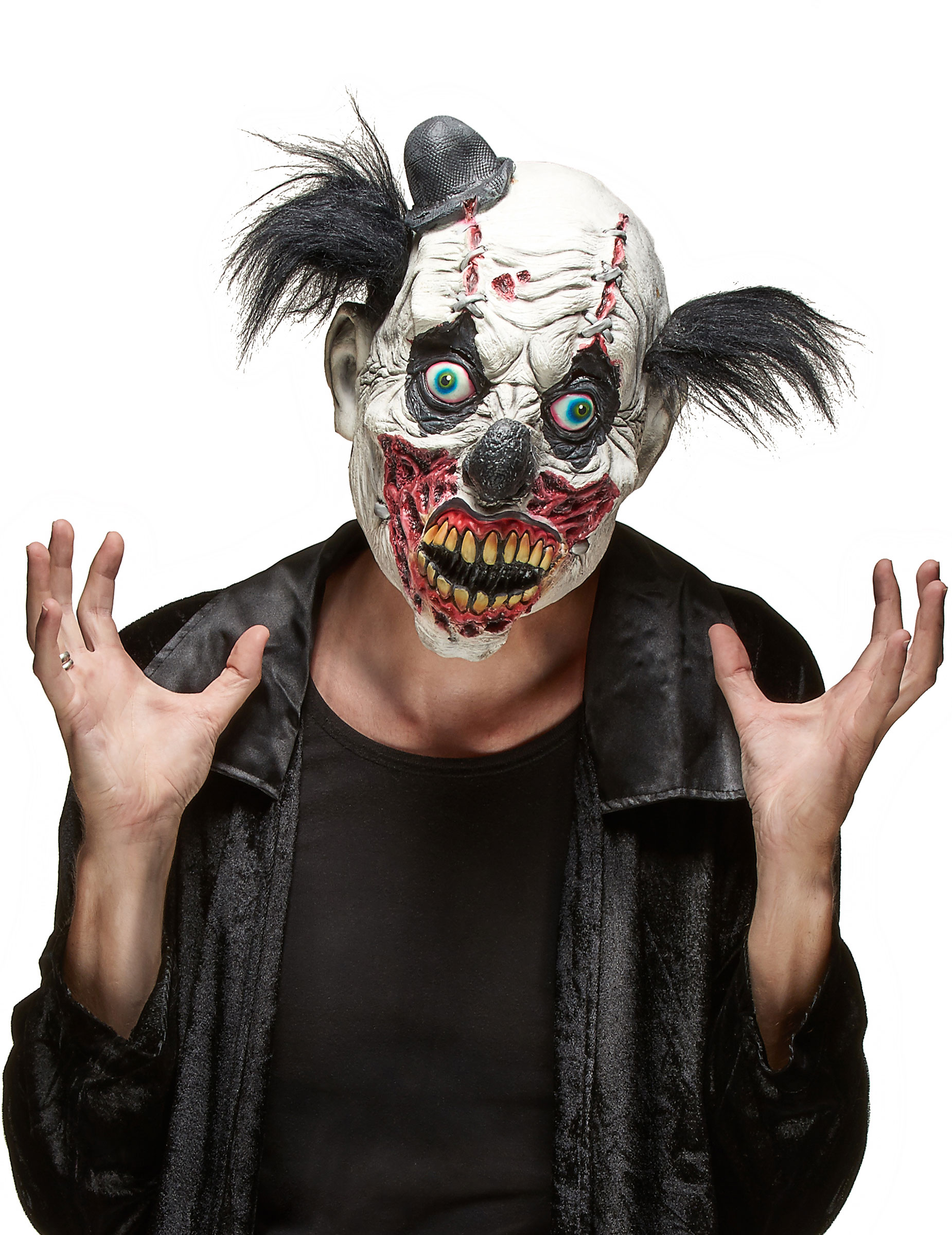 Masque latex clown sanglant adulte Halloween