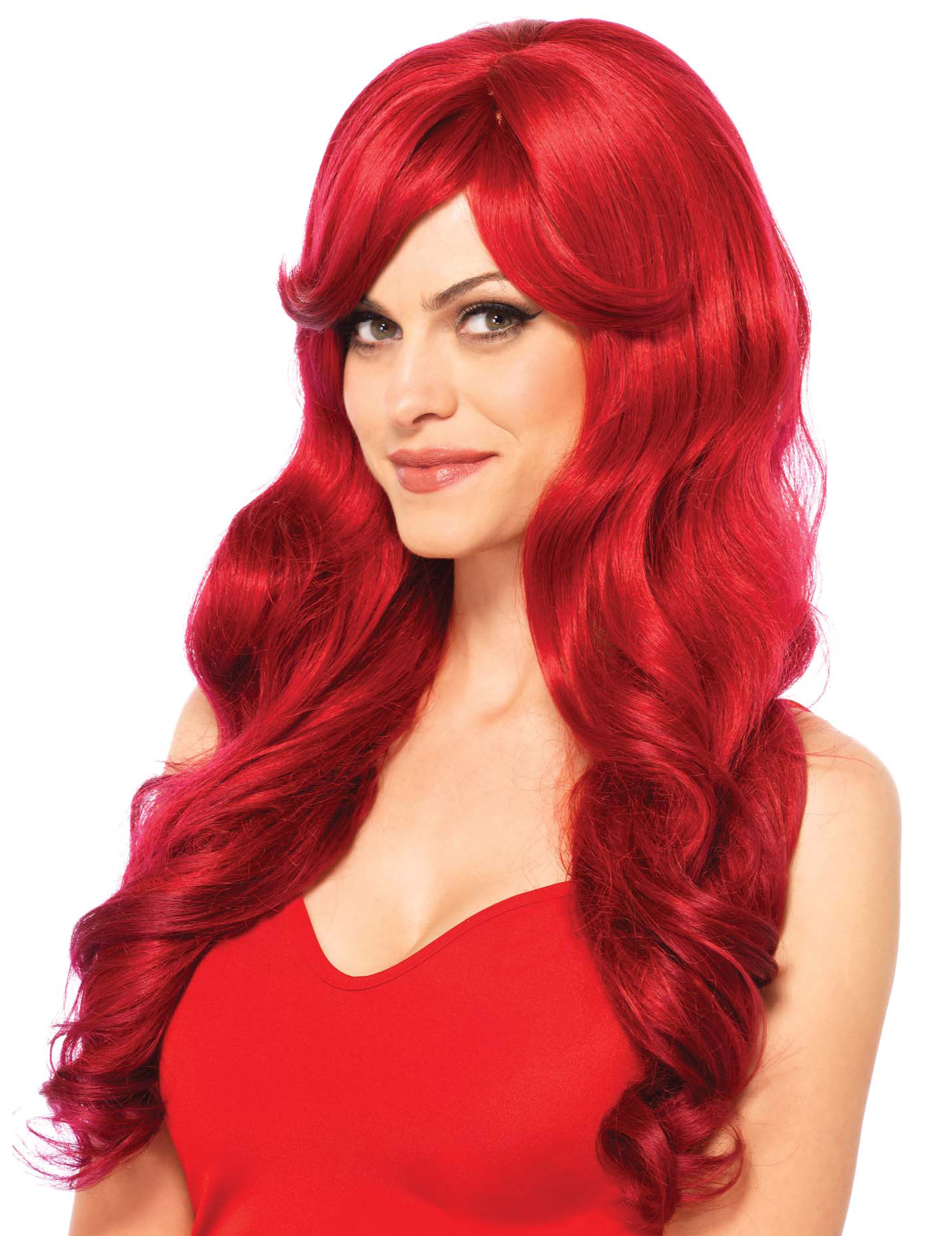 Perruque luxe longue rouge femme