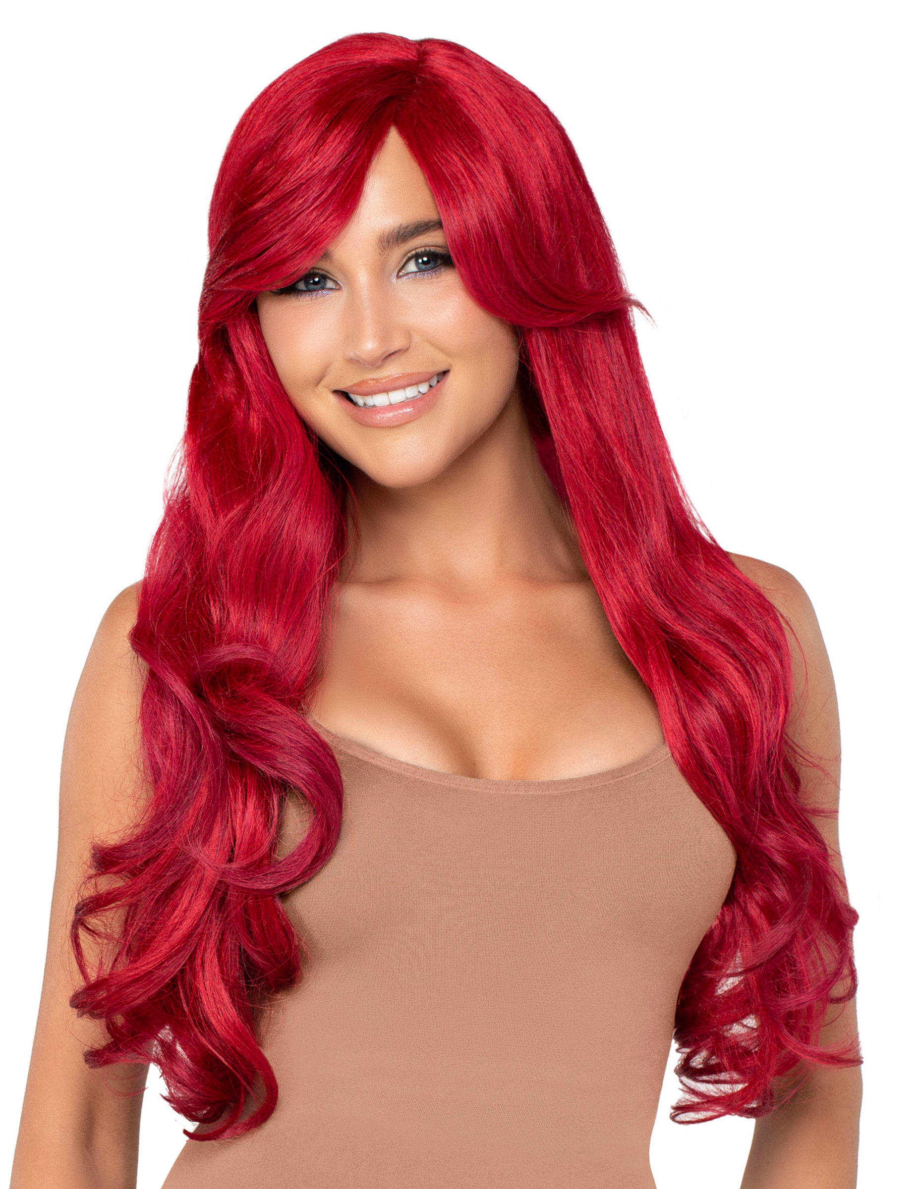 Perruque luxe longue rouge femme