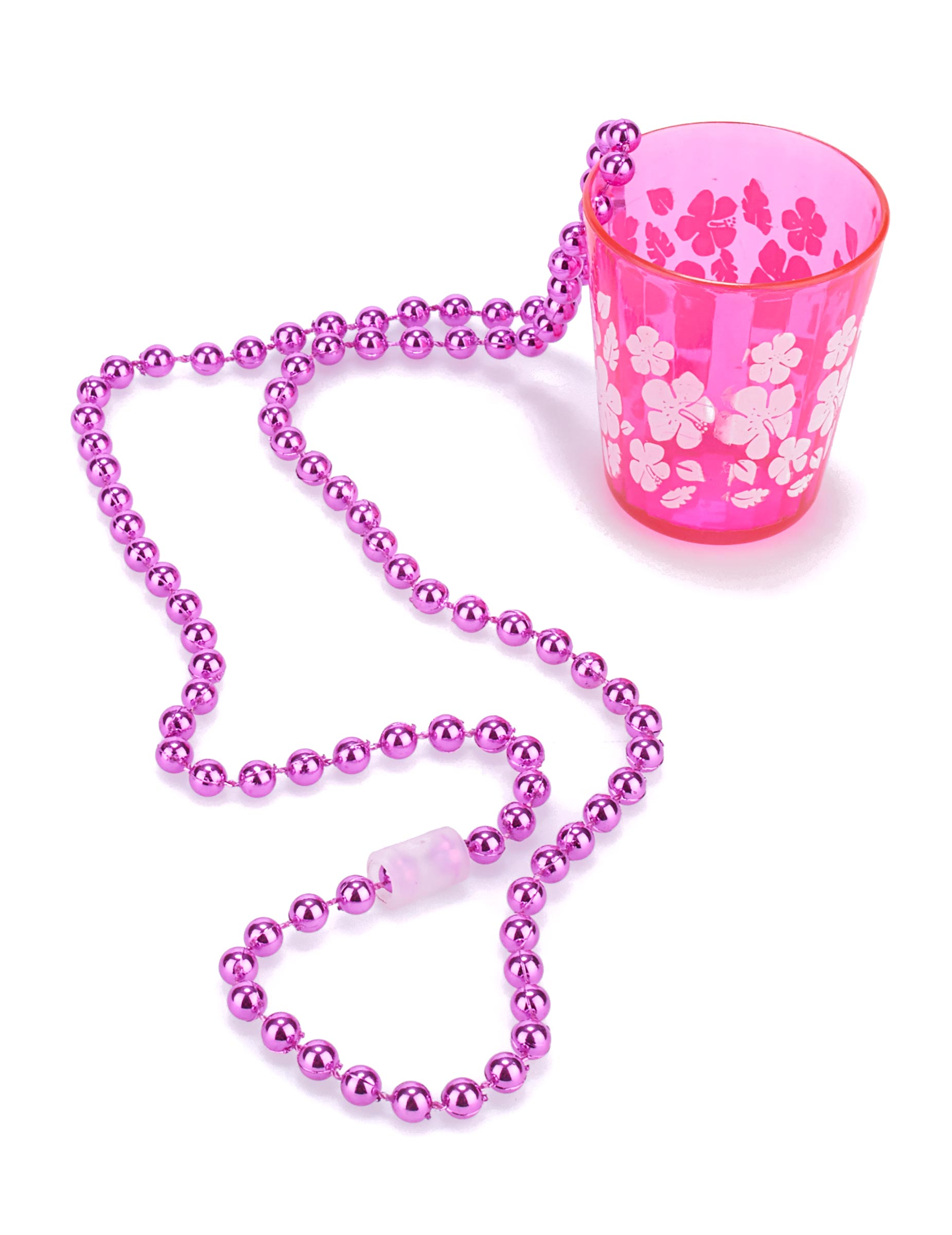 Collier verre à shooter rose adulte