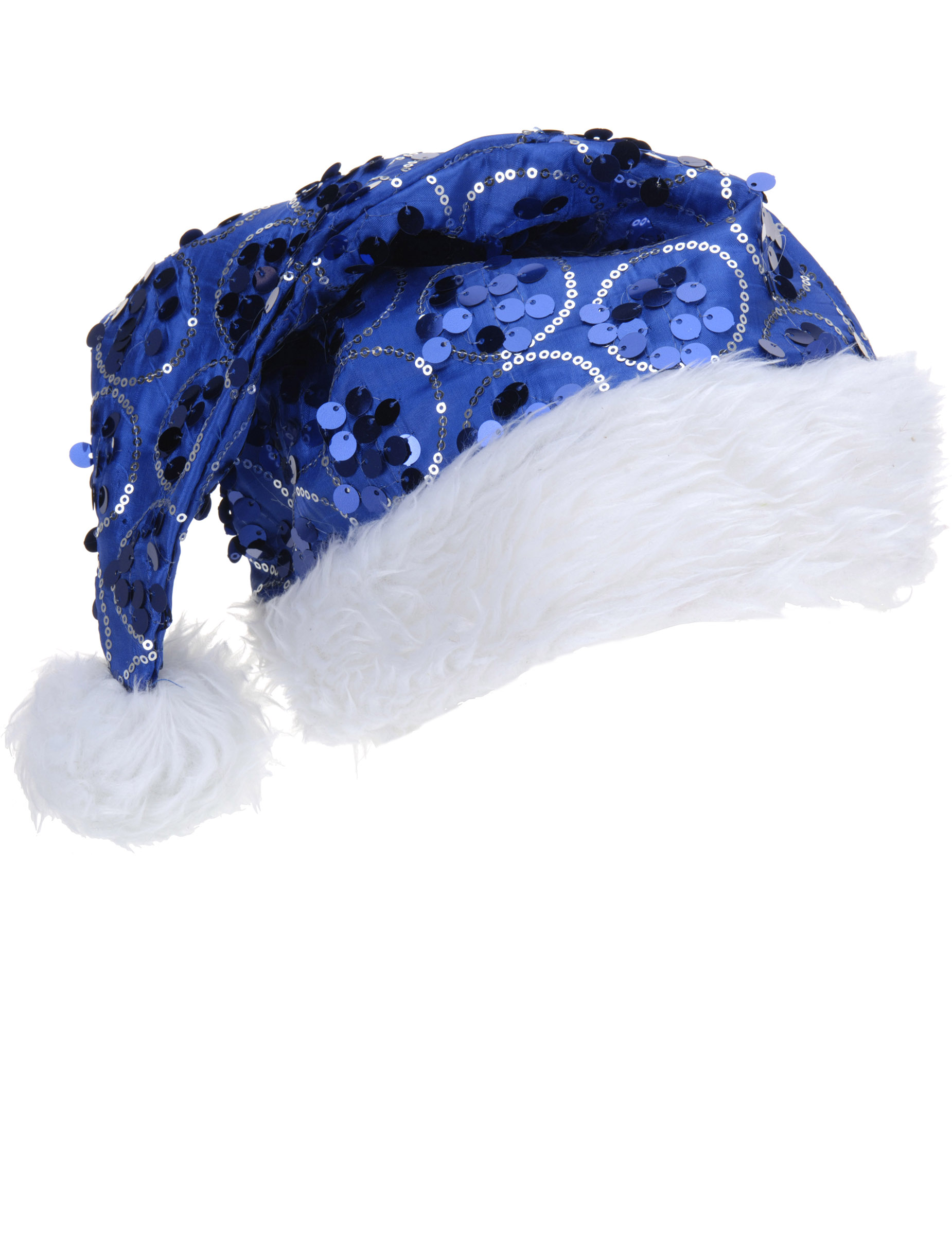 Bonnet pailletté bleu adulte Noël