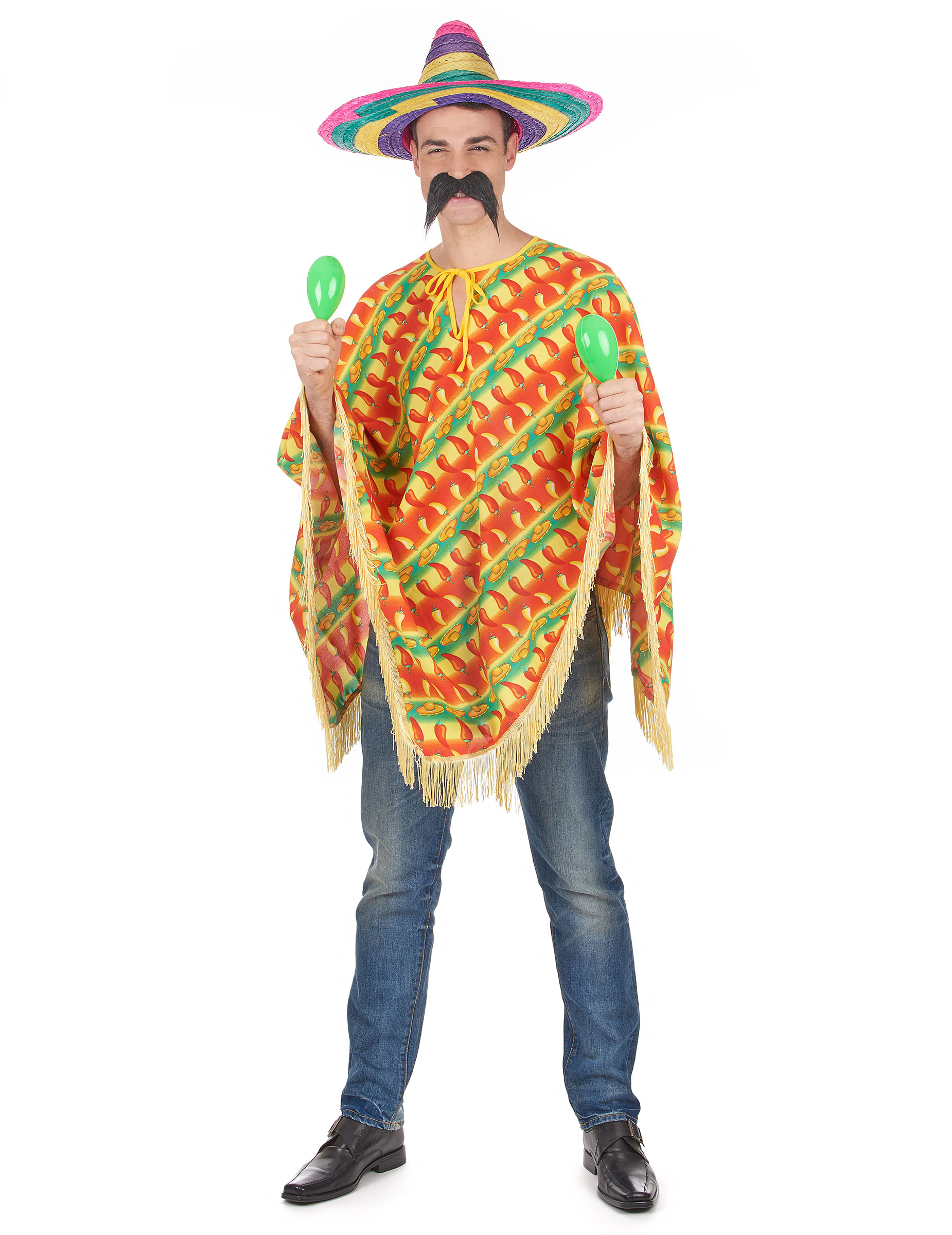 Poncho piment mexicain adulte