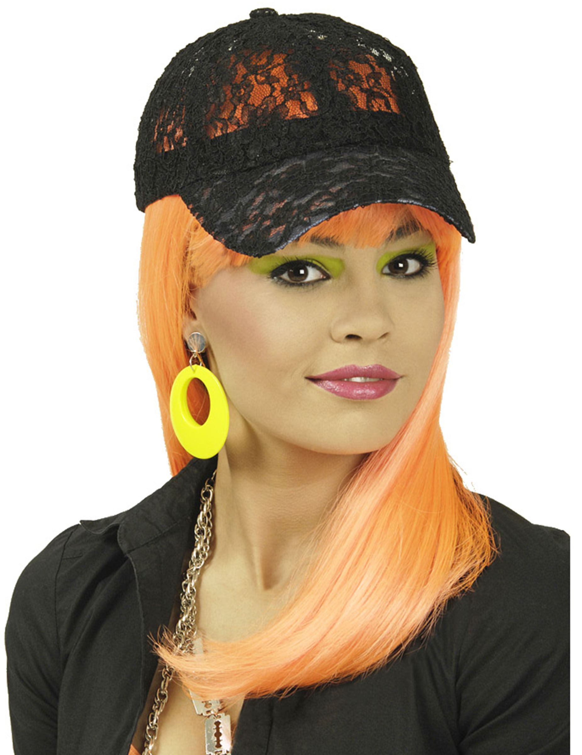 Casquette dentelle noire femme