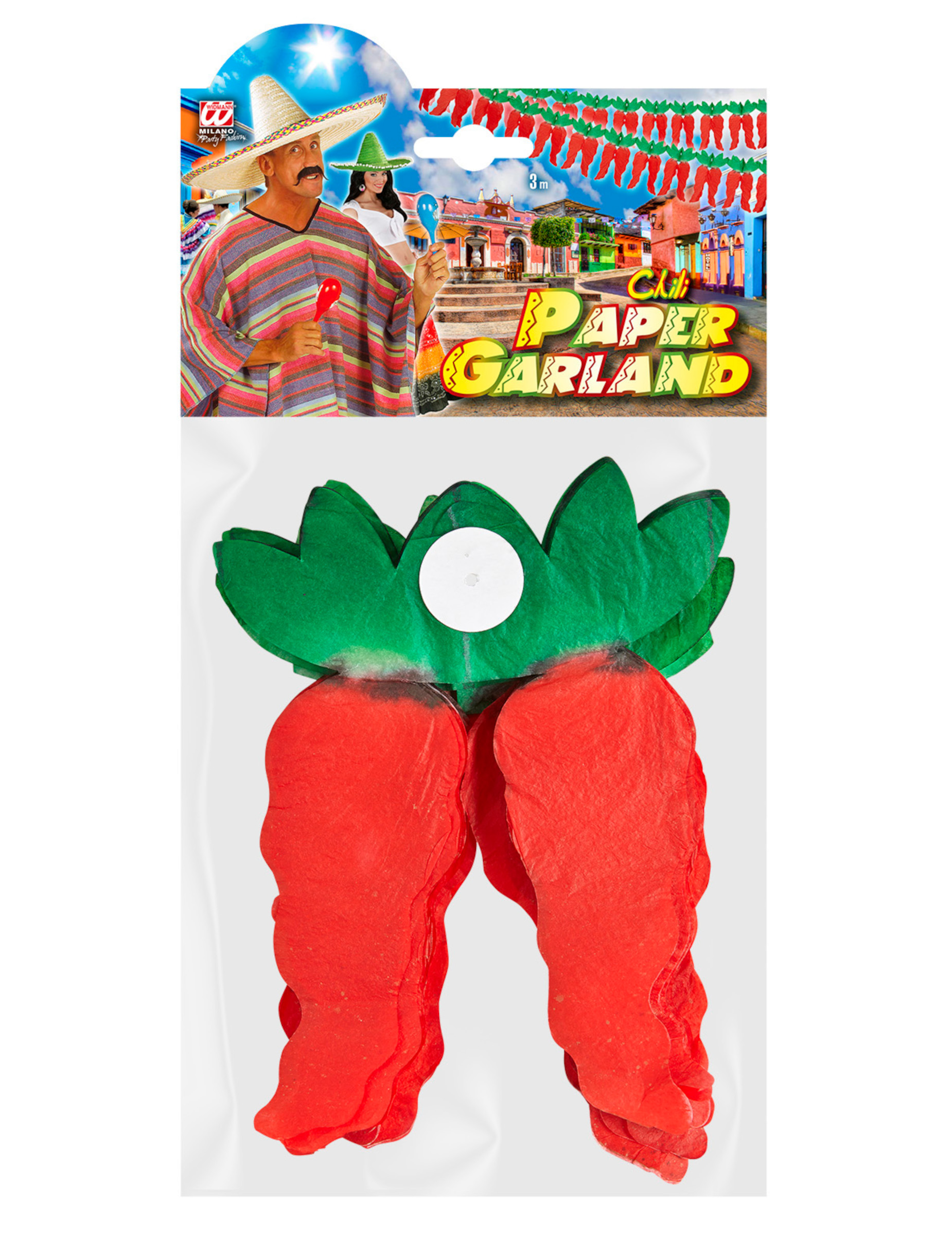 Guirlande papier piments 3 m
