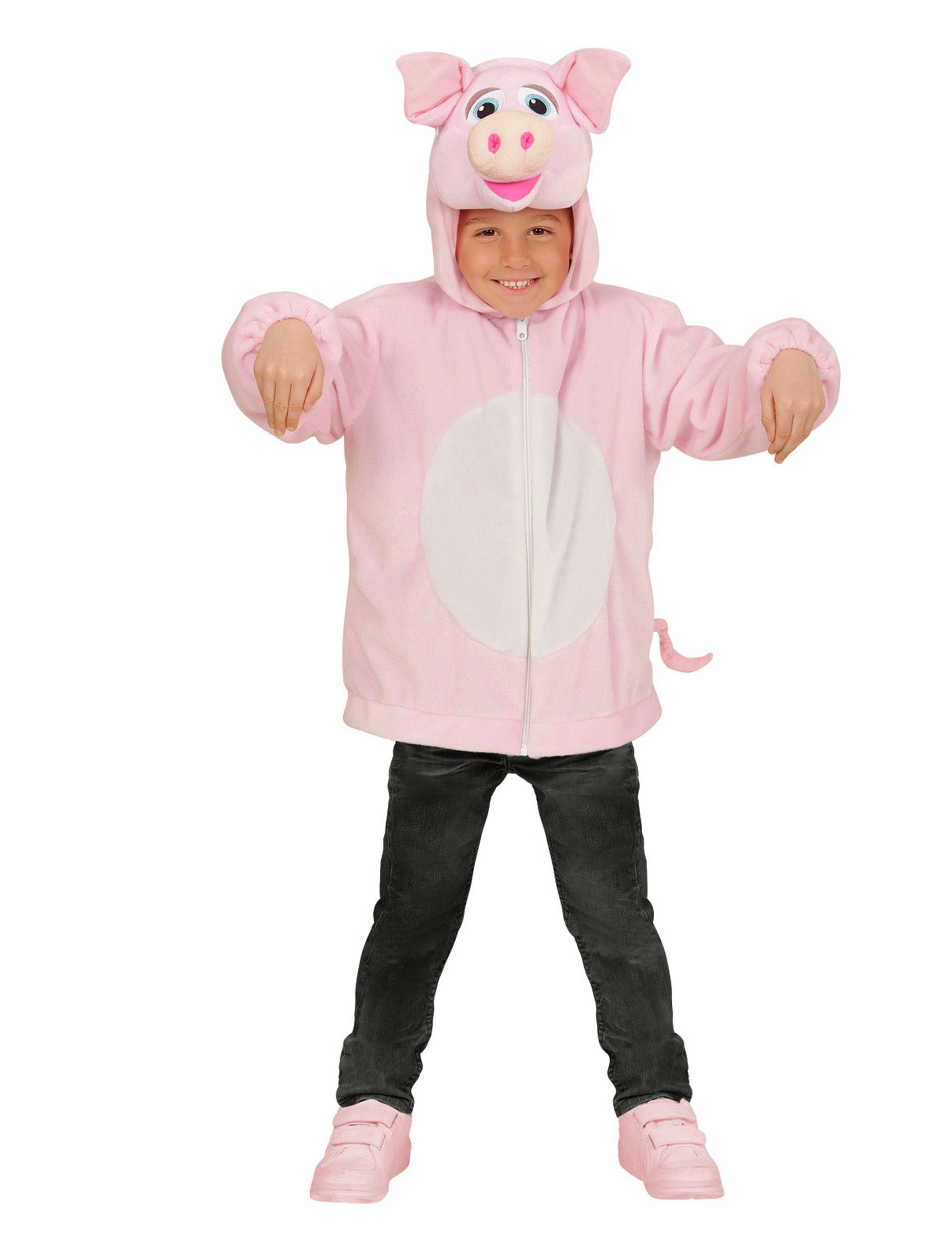 Veste à capuche cochon enfant