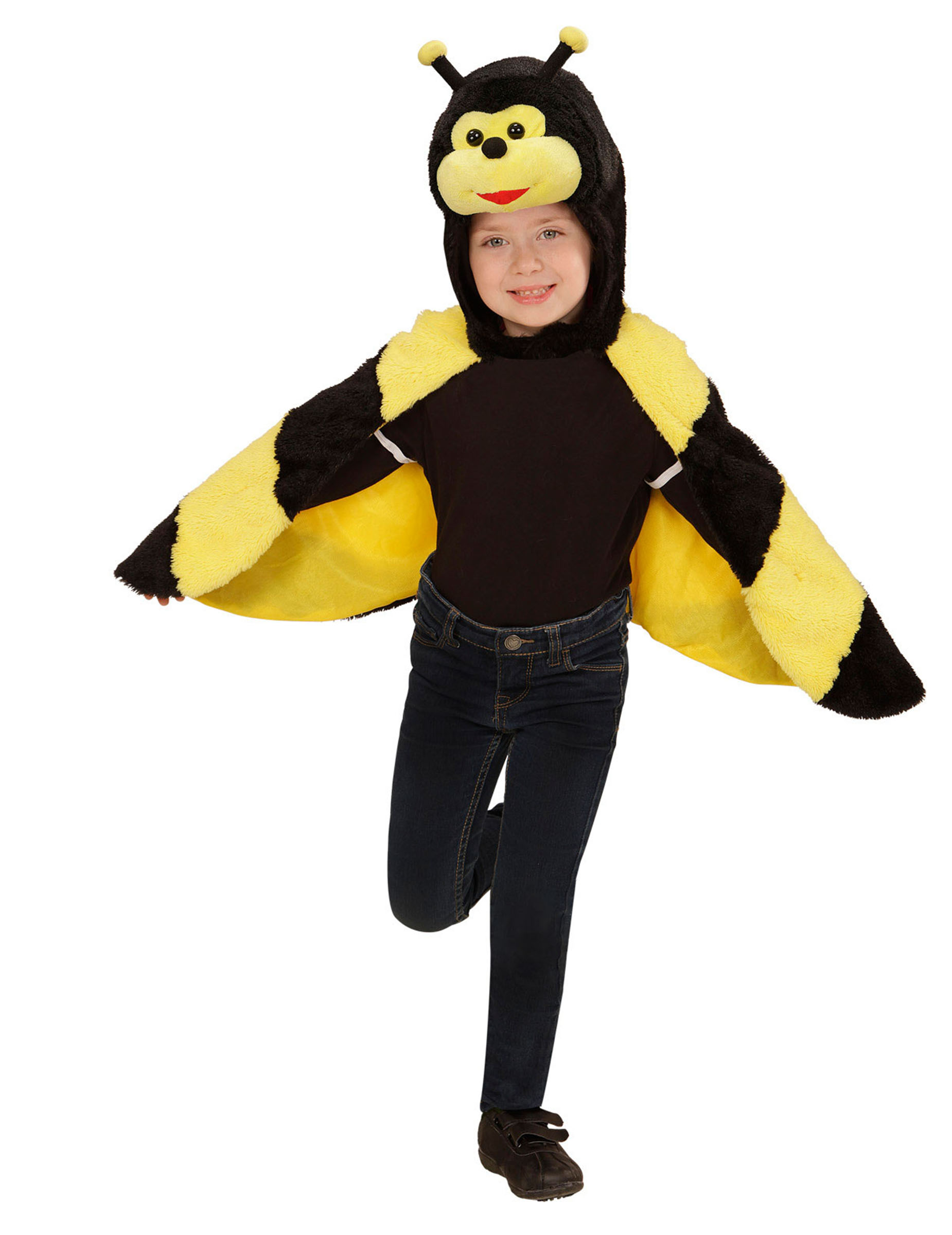 Poncho à capuche abeille enfant