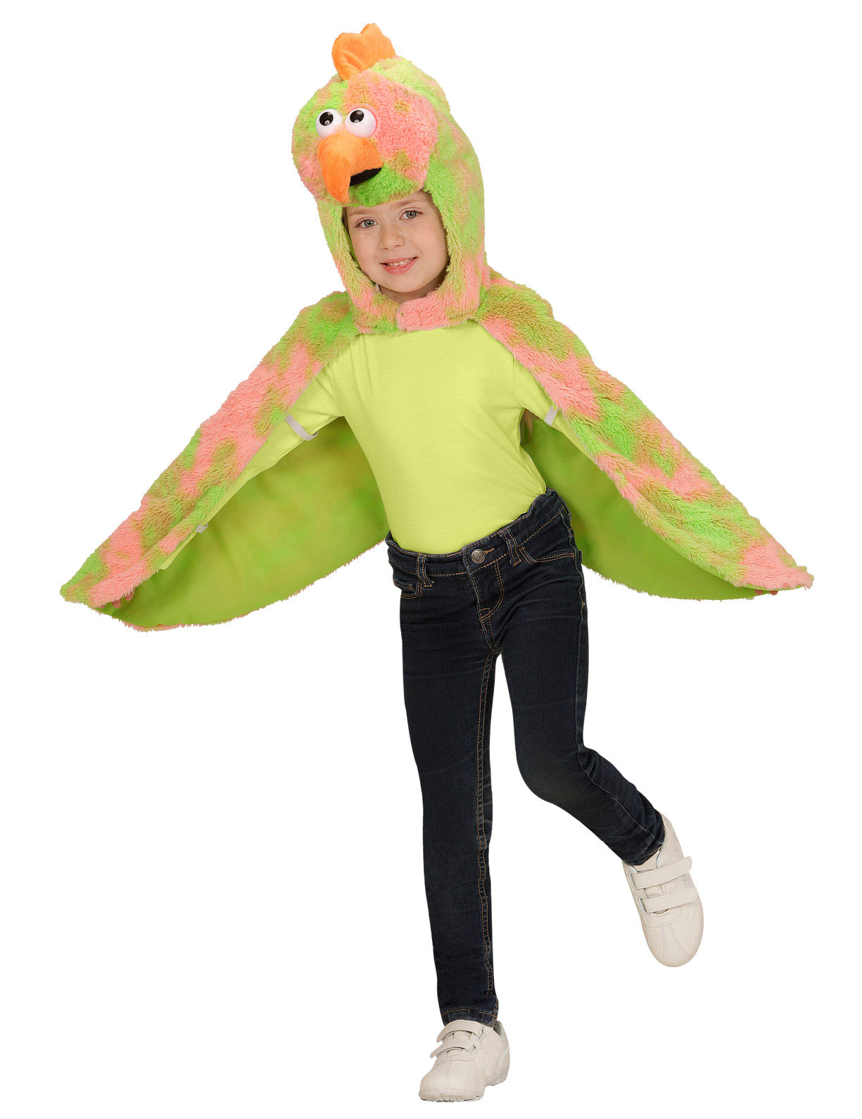 Poncho à capuche oiseau canari enfant