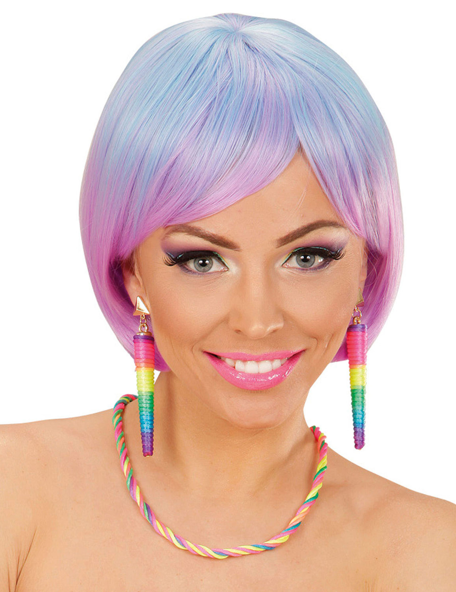 Collier multicolore néon femme