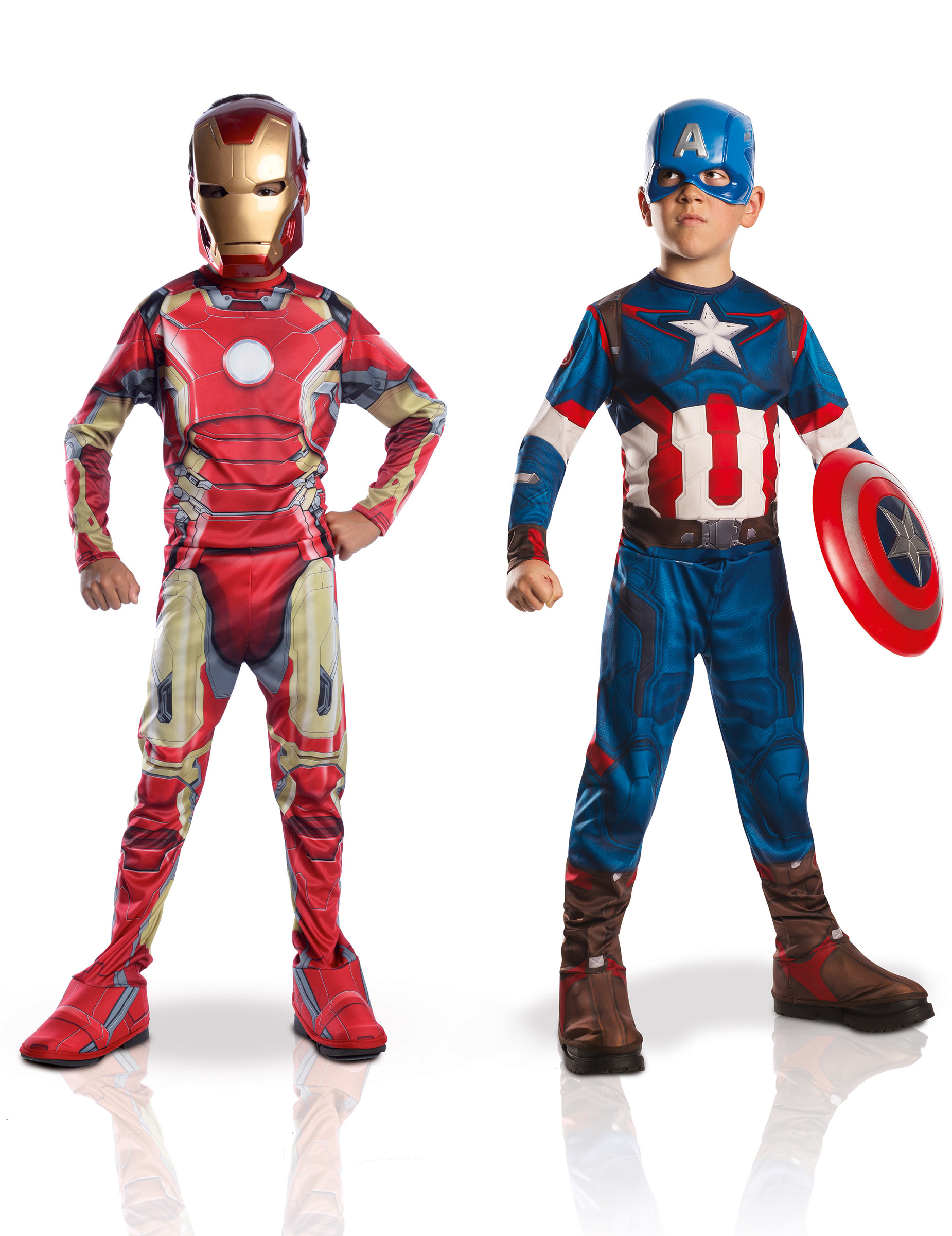 Pack déguisements enfant Iron Man + Captain America - Avengers 2 Coffret
