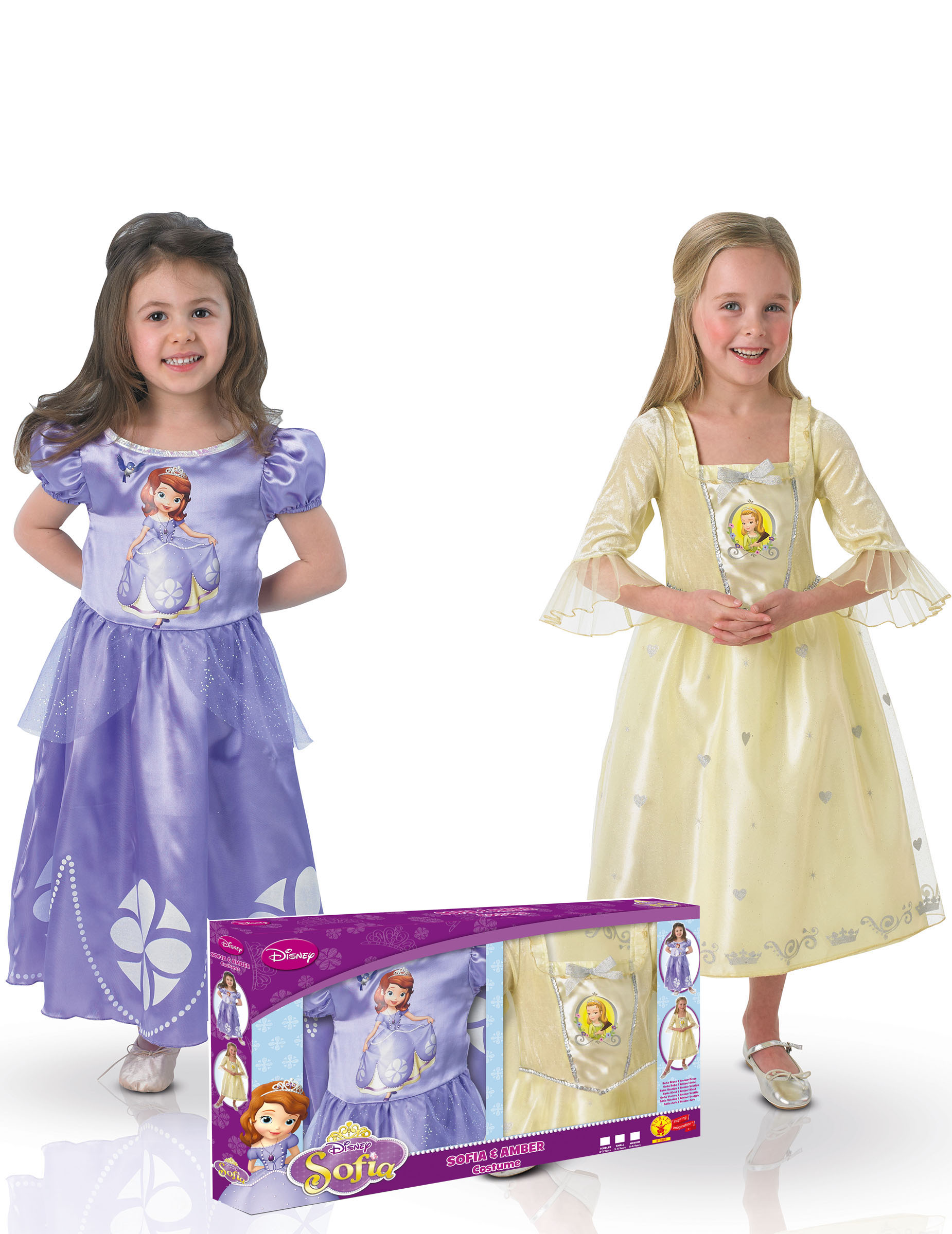 Pack déguisements classiques fille Princesse Sofia et Ambre Coffret