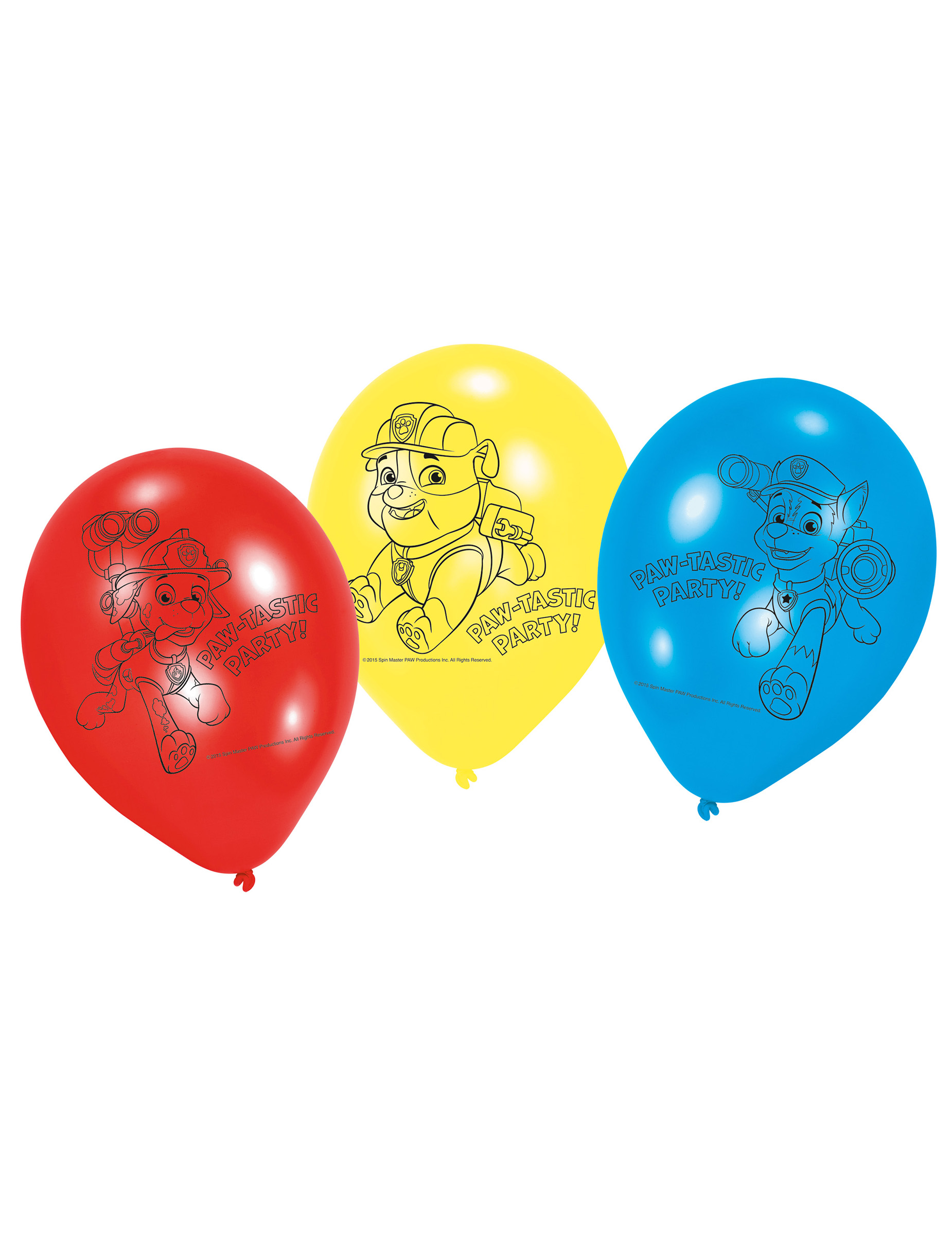 6 Ballons en Latex Pat' Patrouille 22 cm