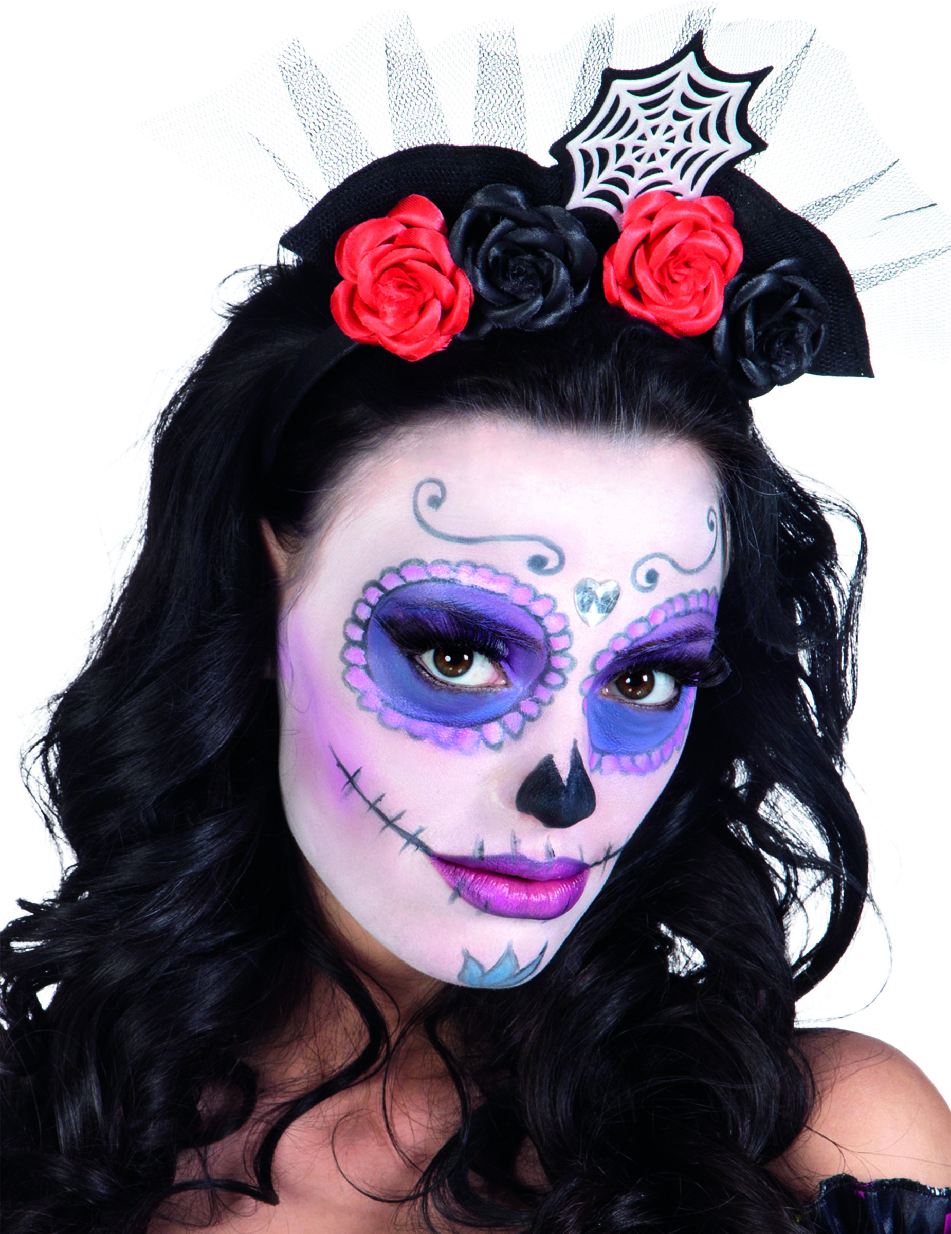 Serre tête couronne de roses femme Dia de los muertos