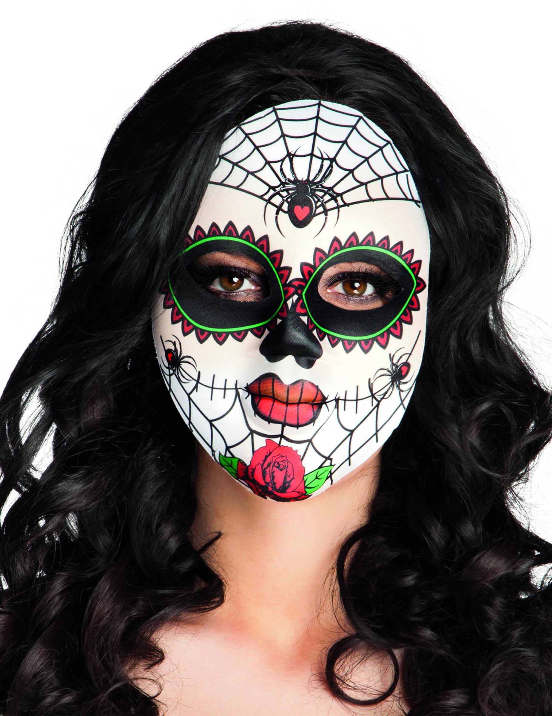Masque coloré araignées adulte Dia de los muertos