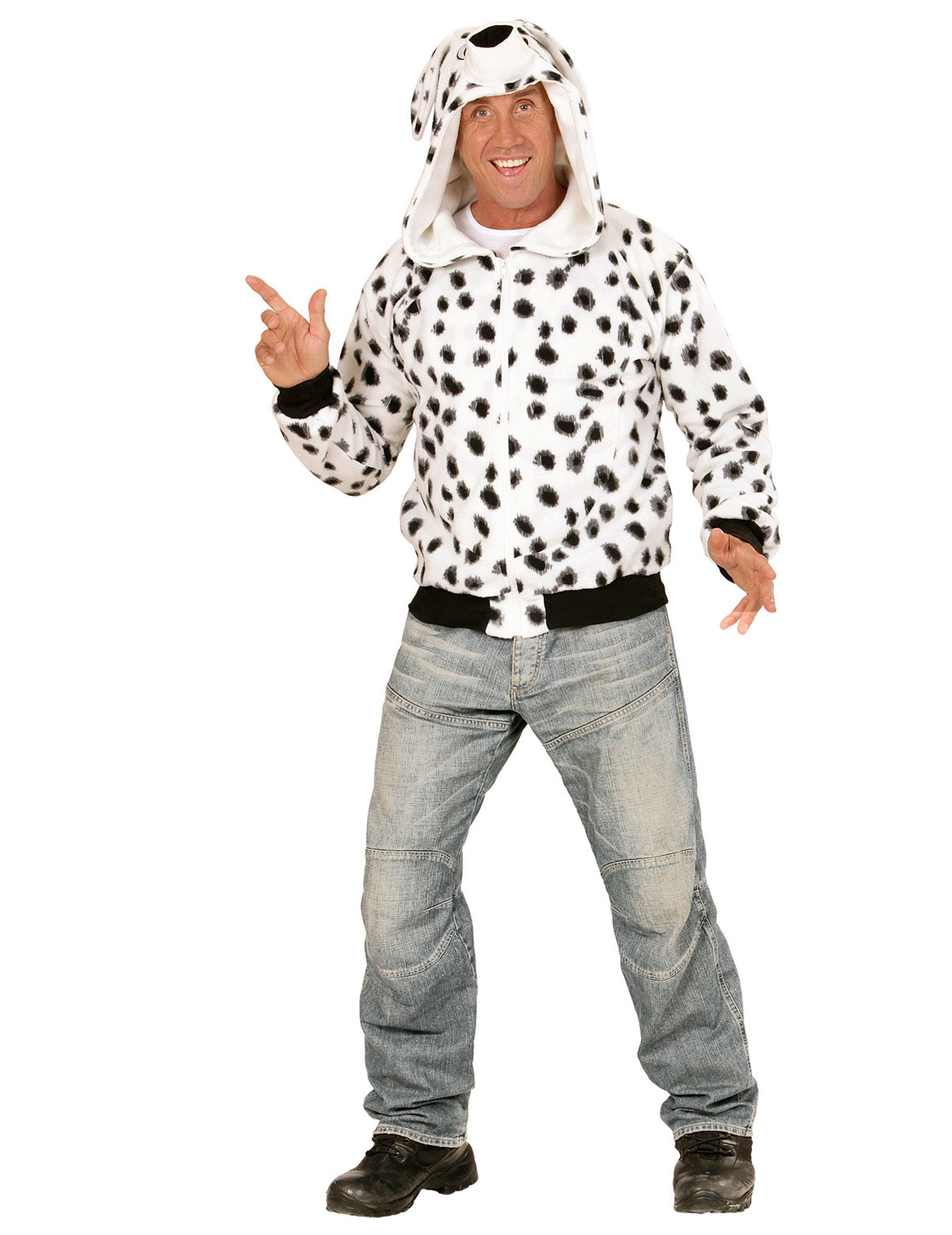 Veste à capuche chien dalmatien adulte