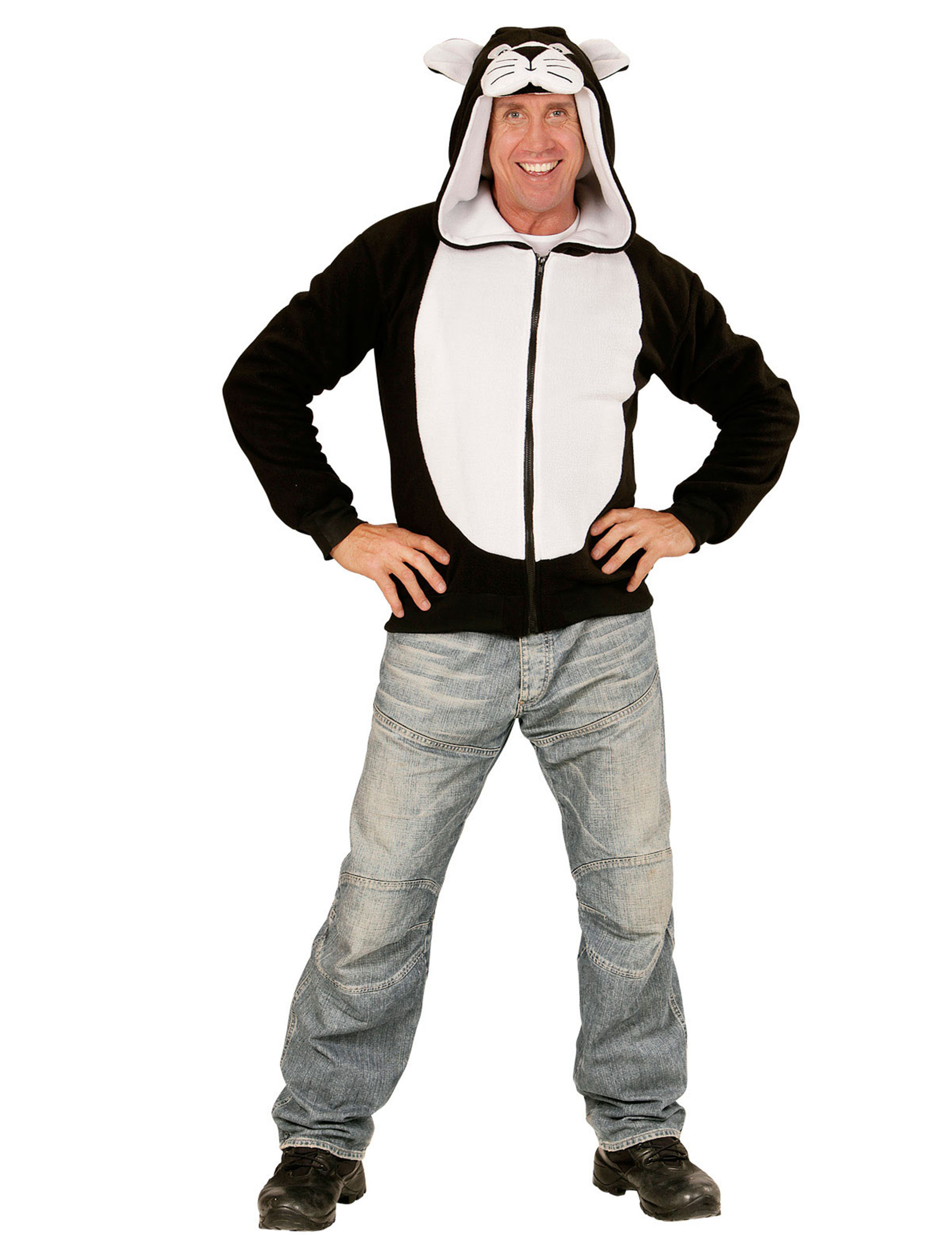 Veste à capuche chat adulte