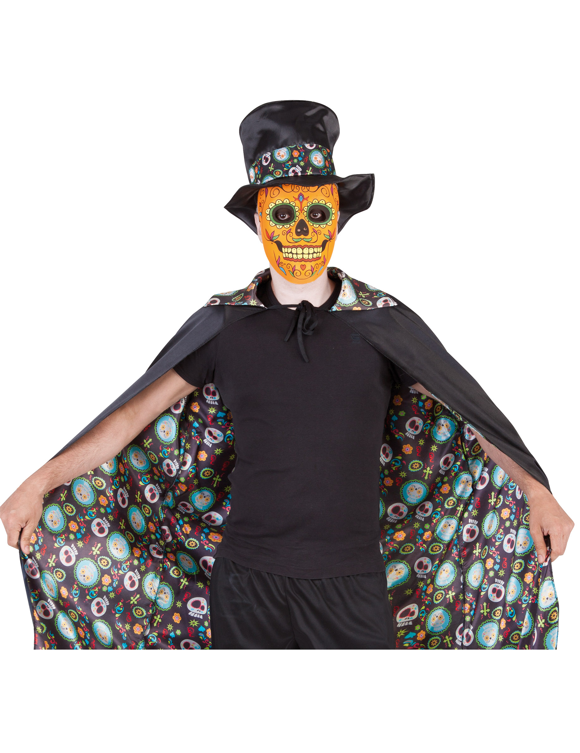 Cape réversible Dia De Los Muertos Halloween Adulte