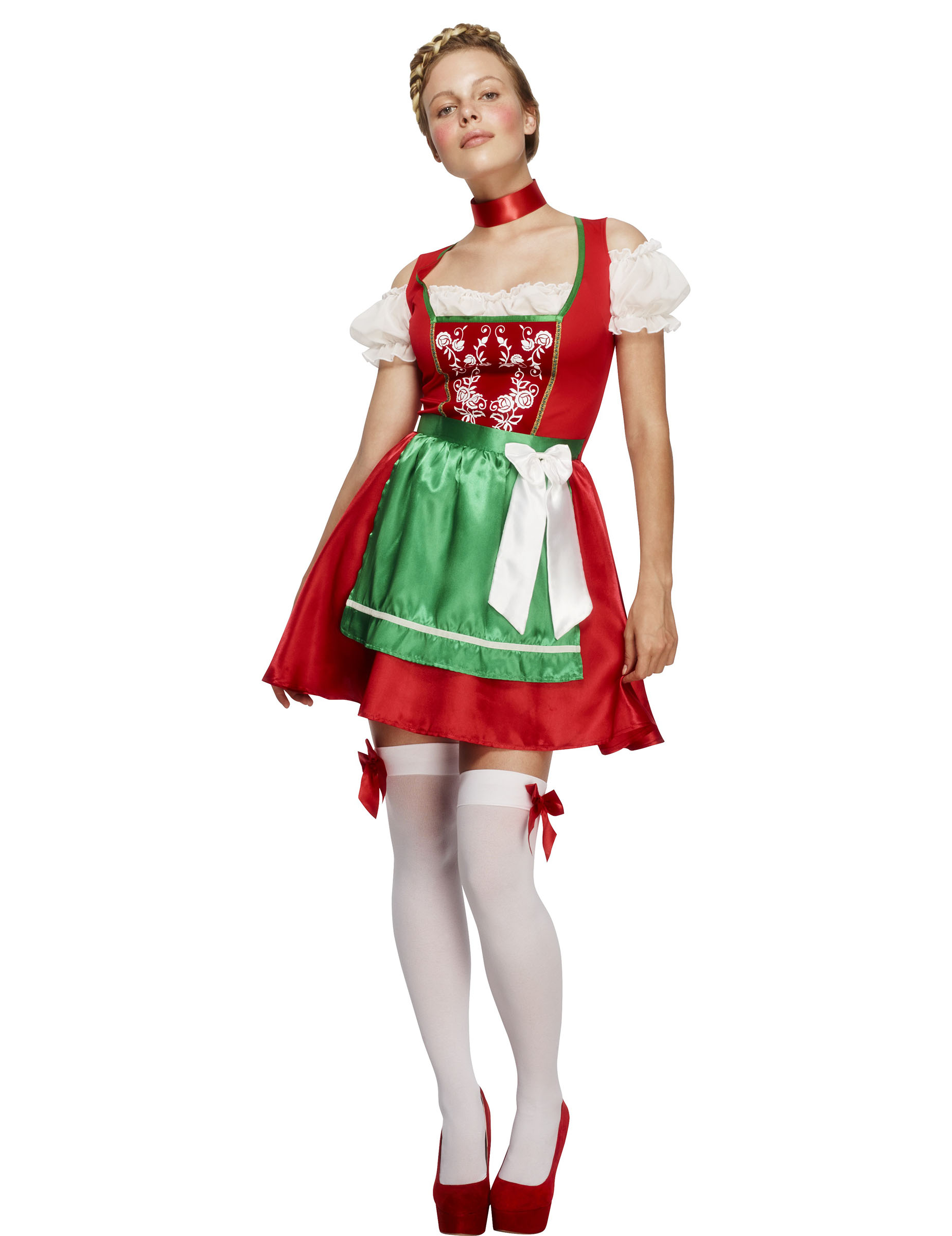 Déguisement serveuse bavaroise rouge femme
