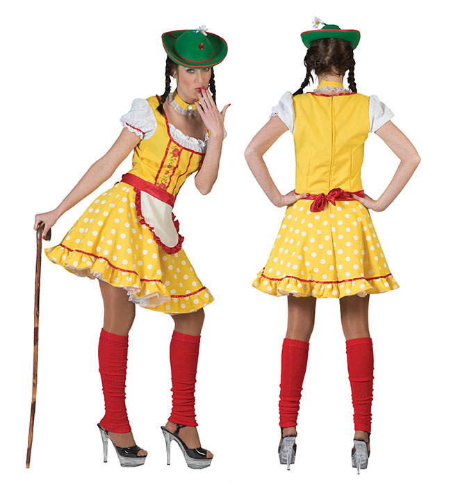 Déguisement tyrolienne jaune femme