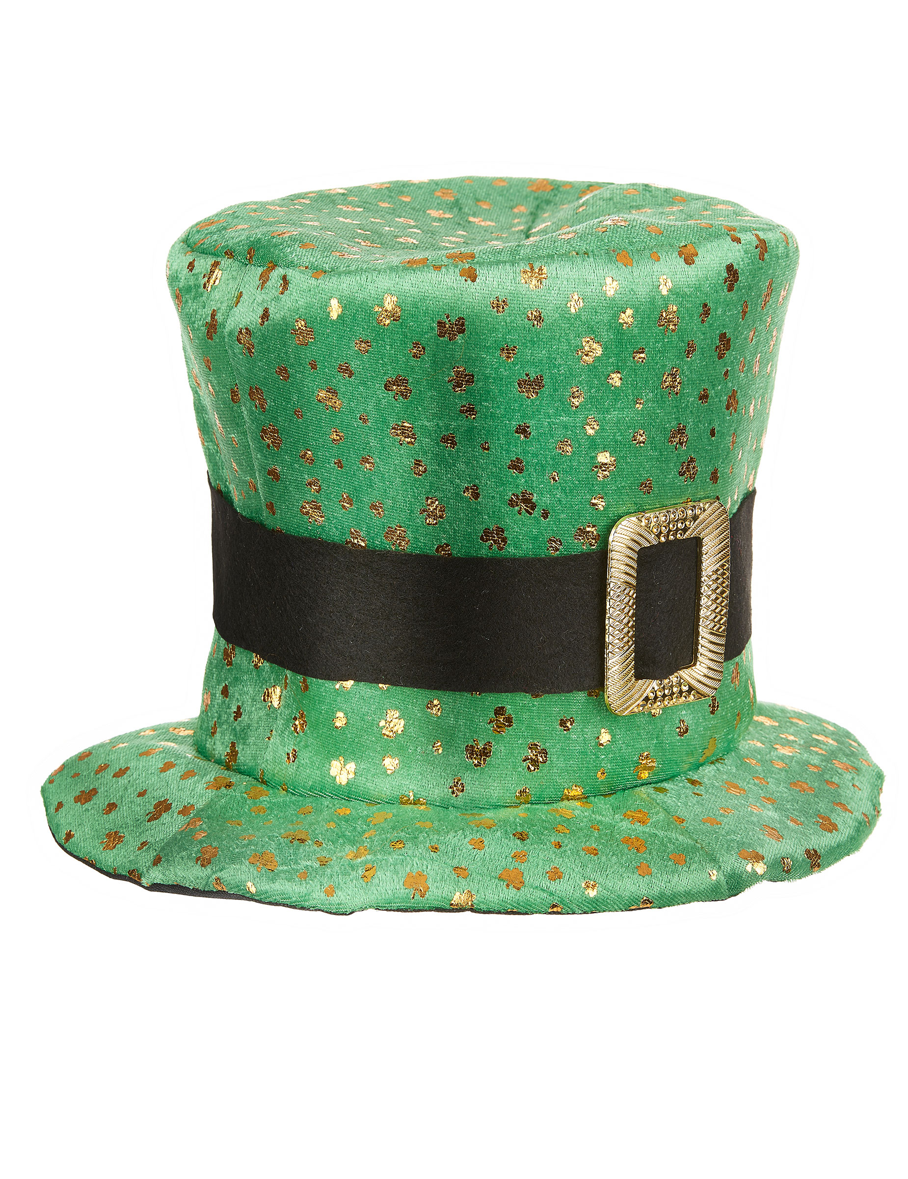 Chapeau haut de forme Saint Patrick trèfles dorés Adulte