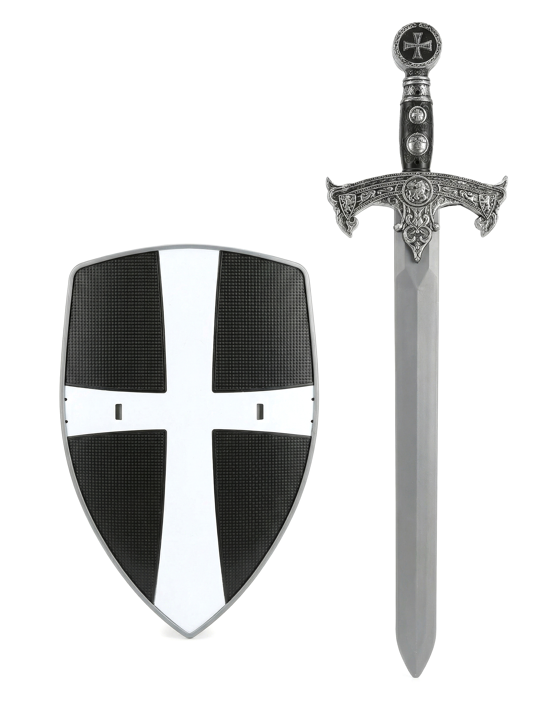 Kit bouclier et épée de chevalier croisé en plastique pour Enfant
