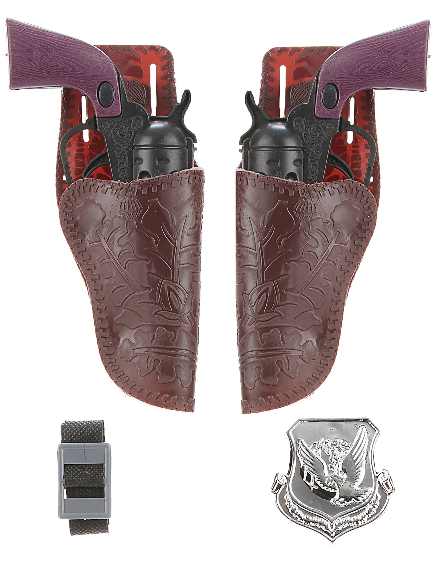 Set de 2 pistolets cow boy en plastique enfant