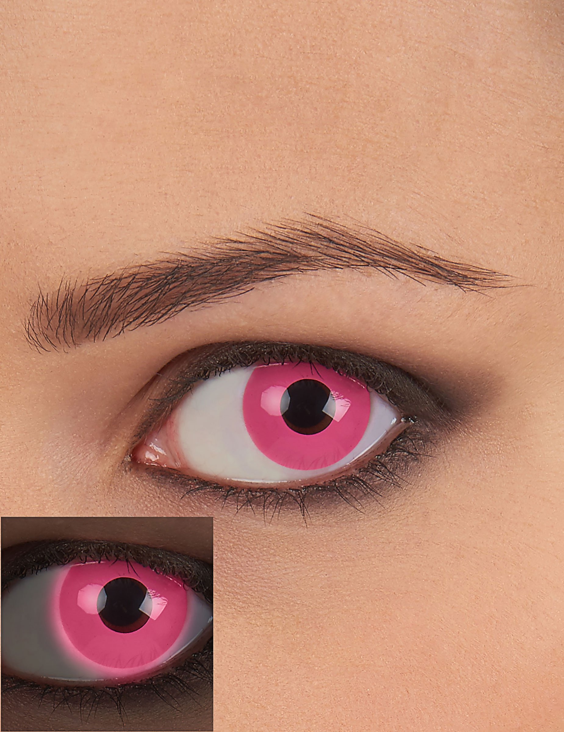 Lentilles fantaisie UV rose adulte 1 mois