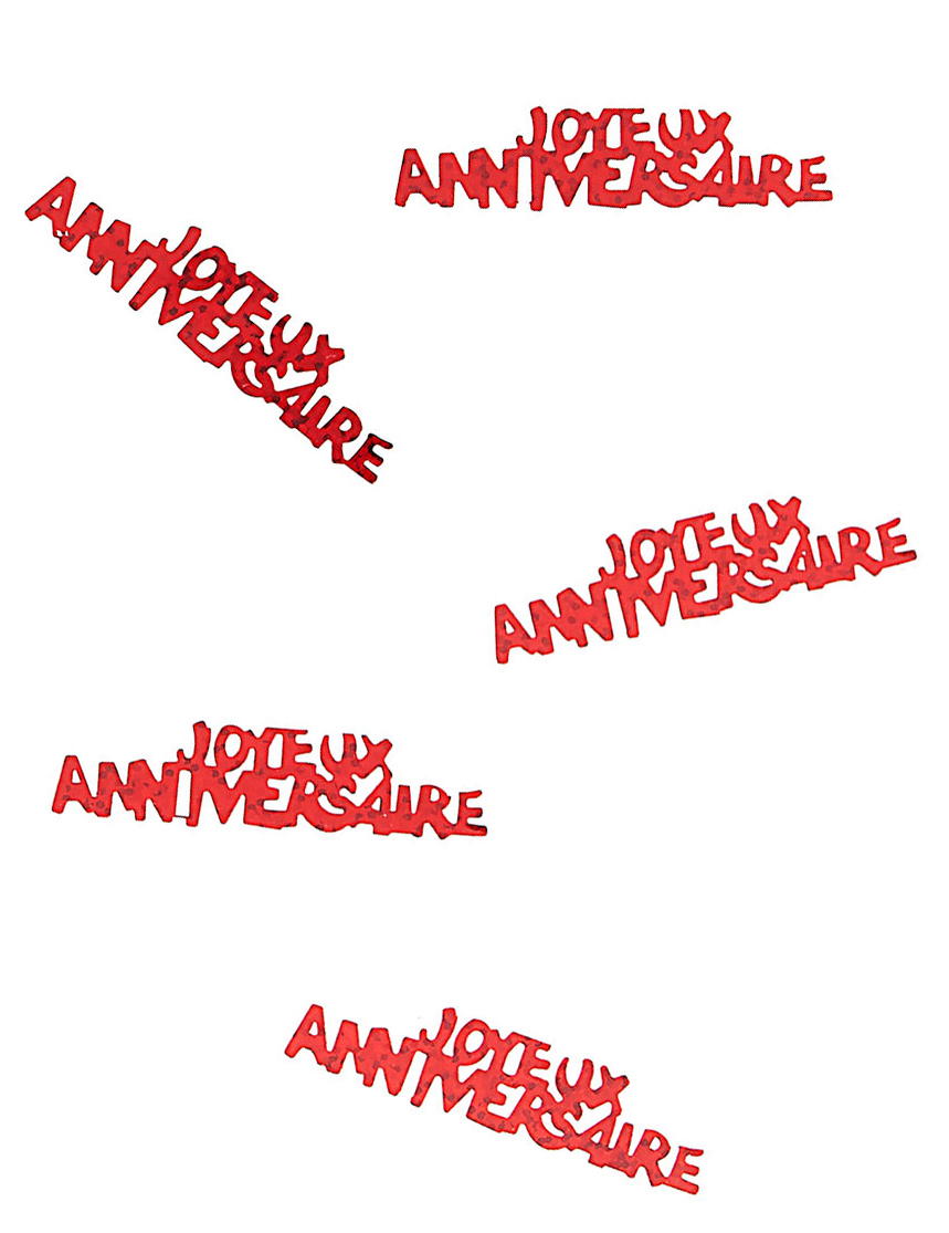 Confettis Joyeux anniversaire rouge passion