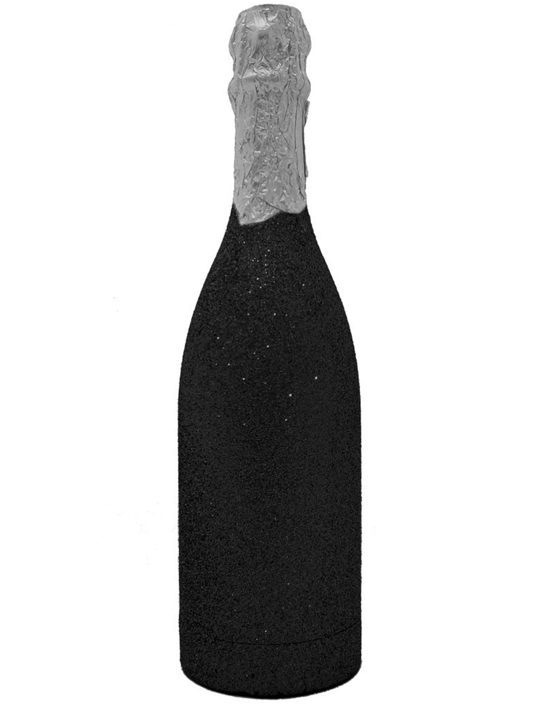 Canon à confettis bouteille noire pailletée