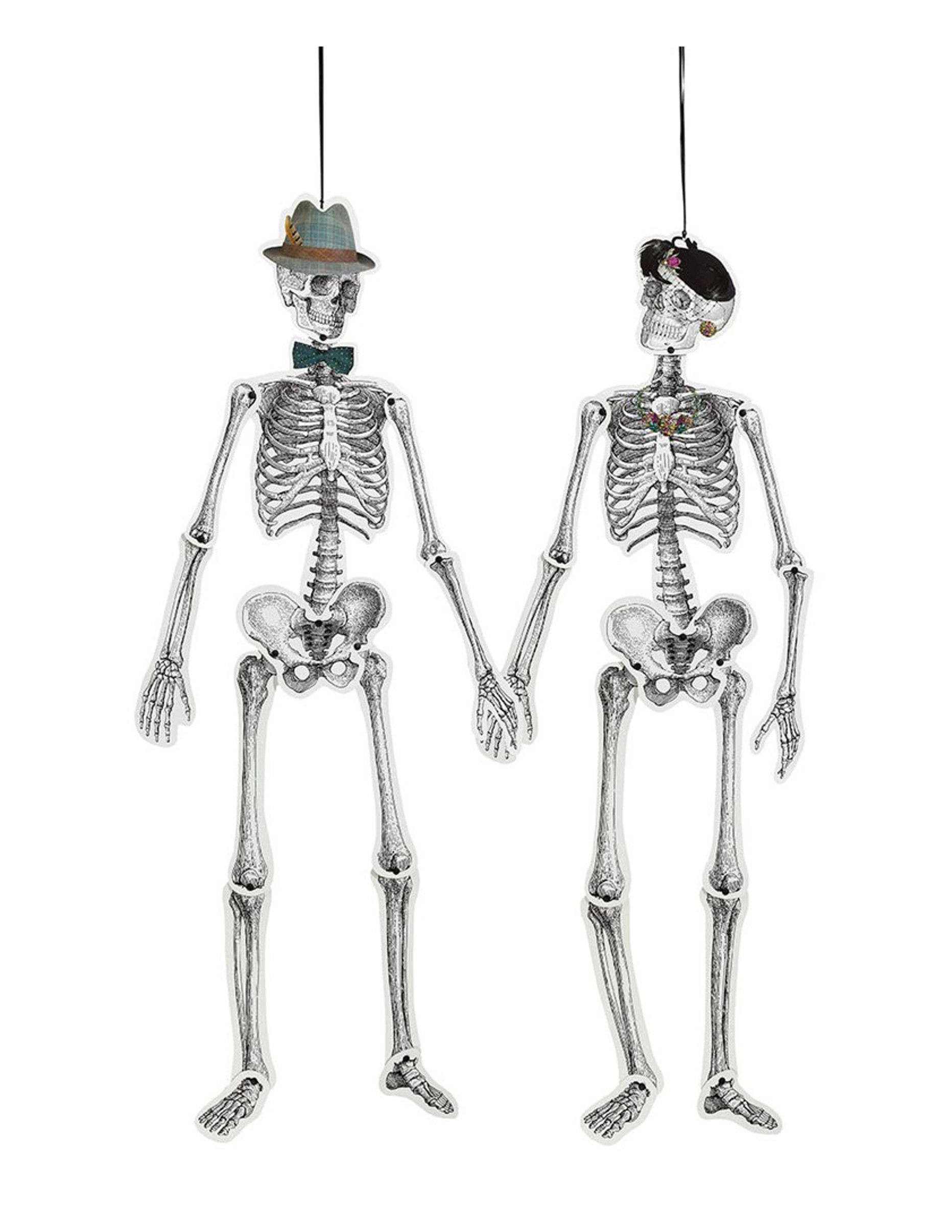 Décoration squelettes rétro Mr & Mrs 1,5 m