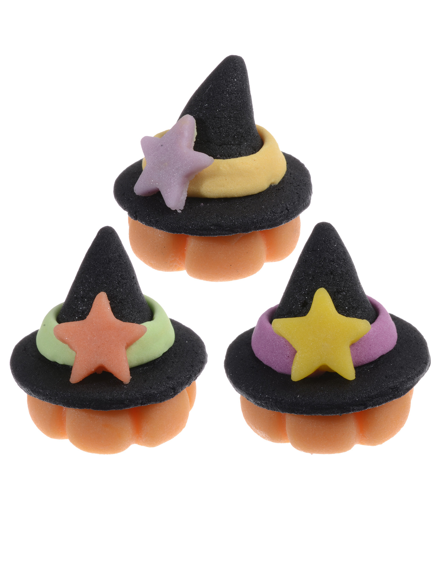 3 Chapeaux de sorcière en pâte d'amande