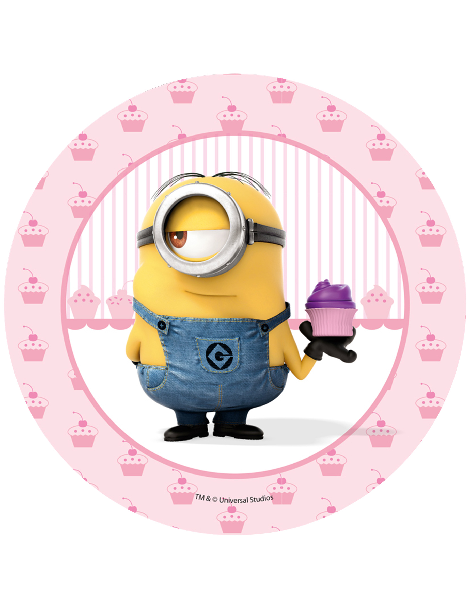 Disque en sucre Stuart cupcake Minions 20.5 cm