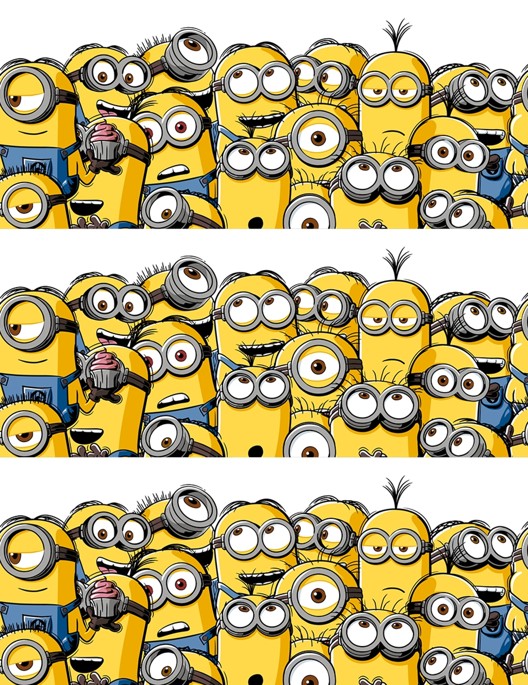 3 Bandes en sucre décoration gâteau Minion