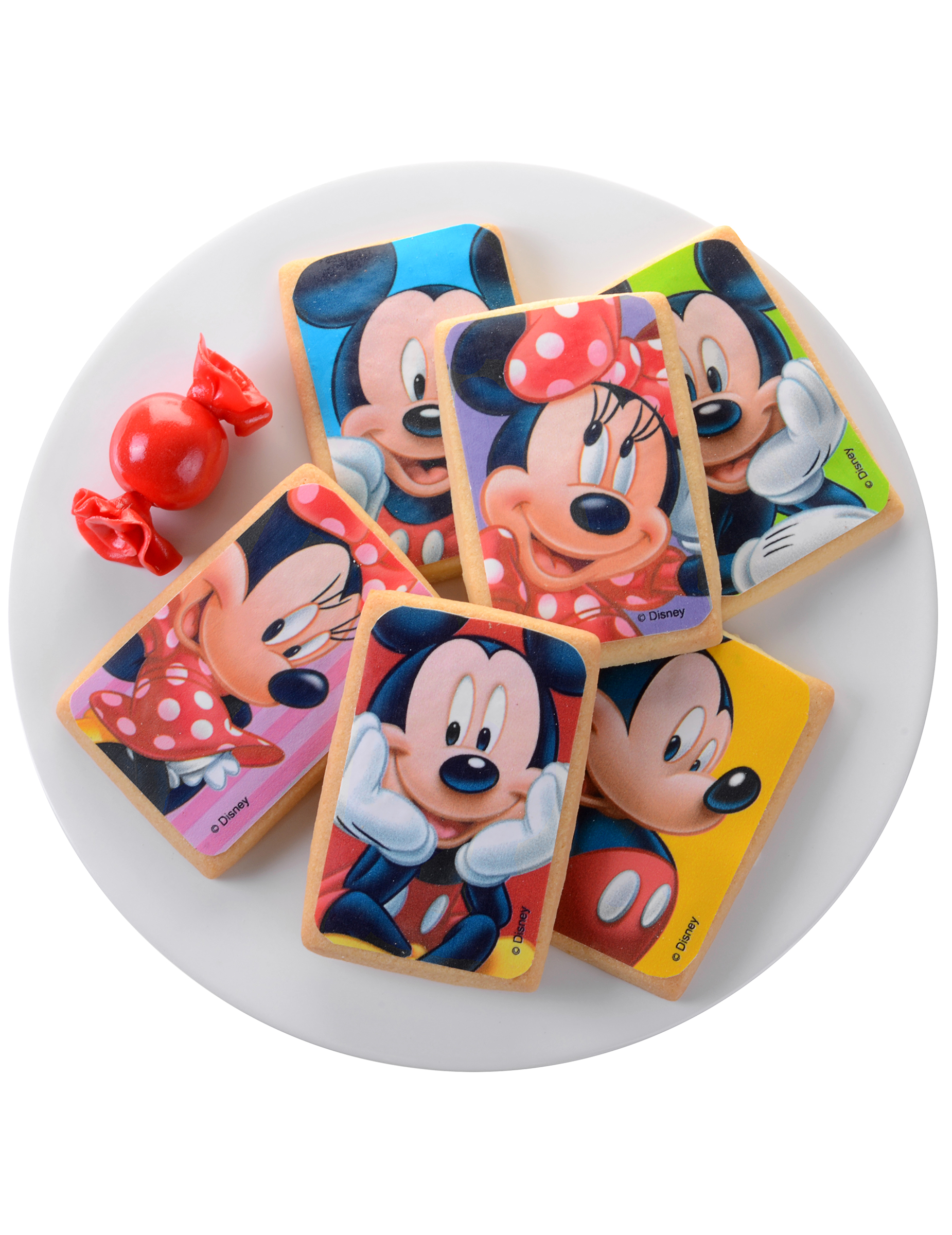 10 Décorations en sucre pour biscuits Minnie et Mickey