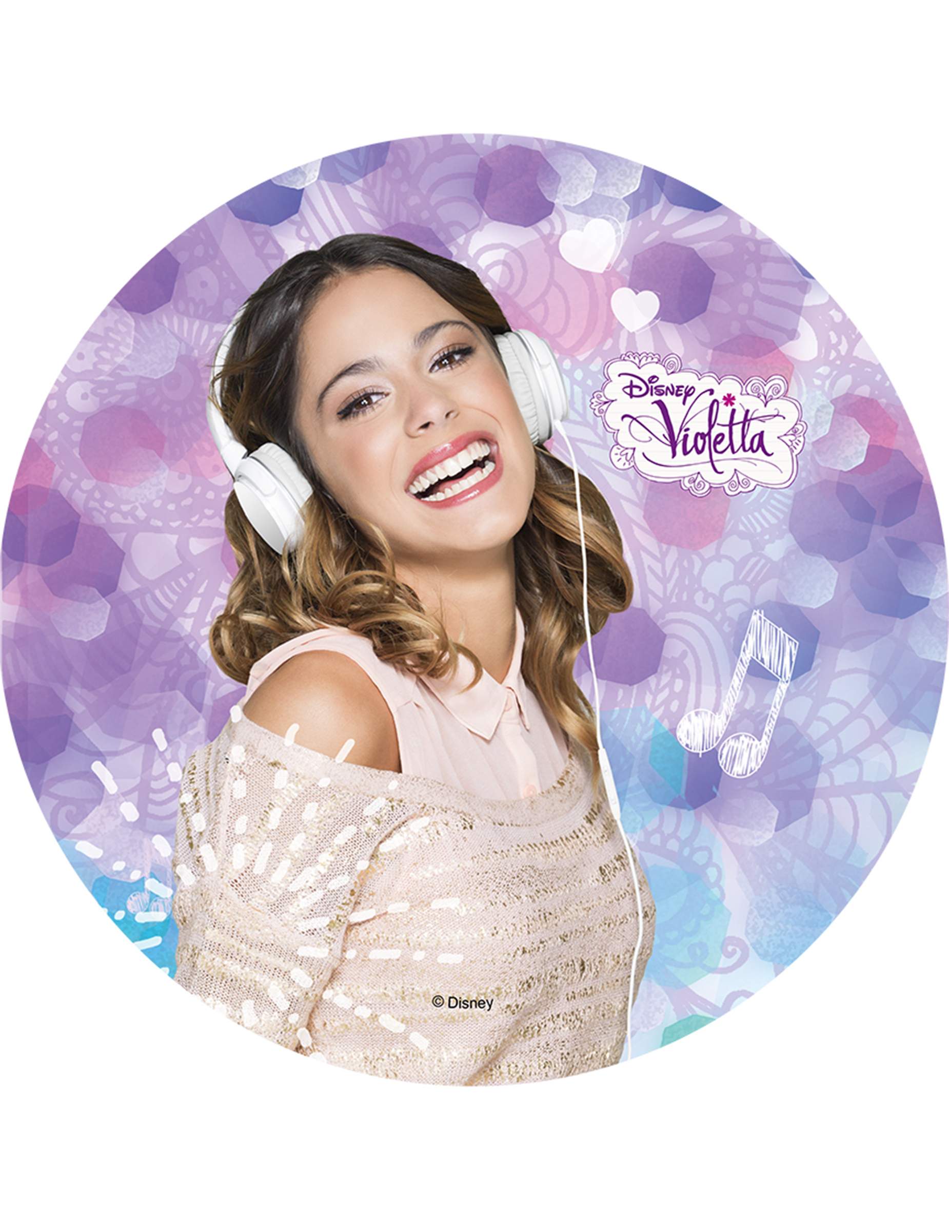 Disque en sucre Violetta 21 cm