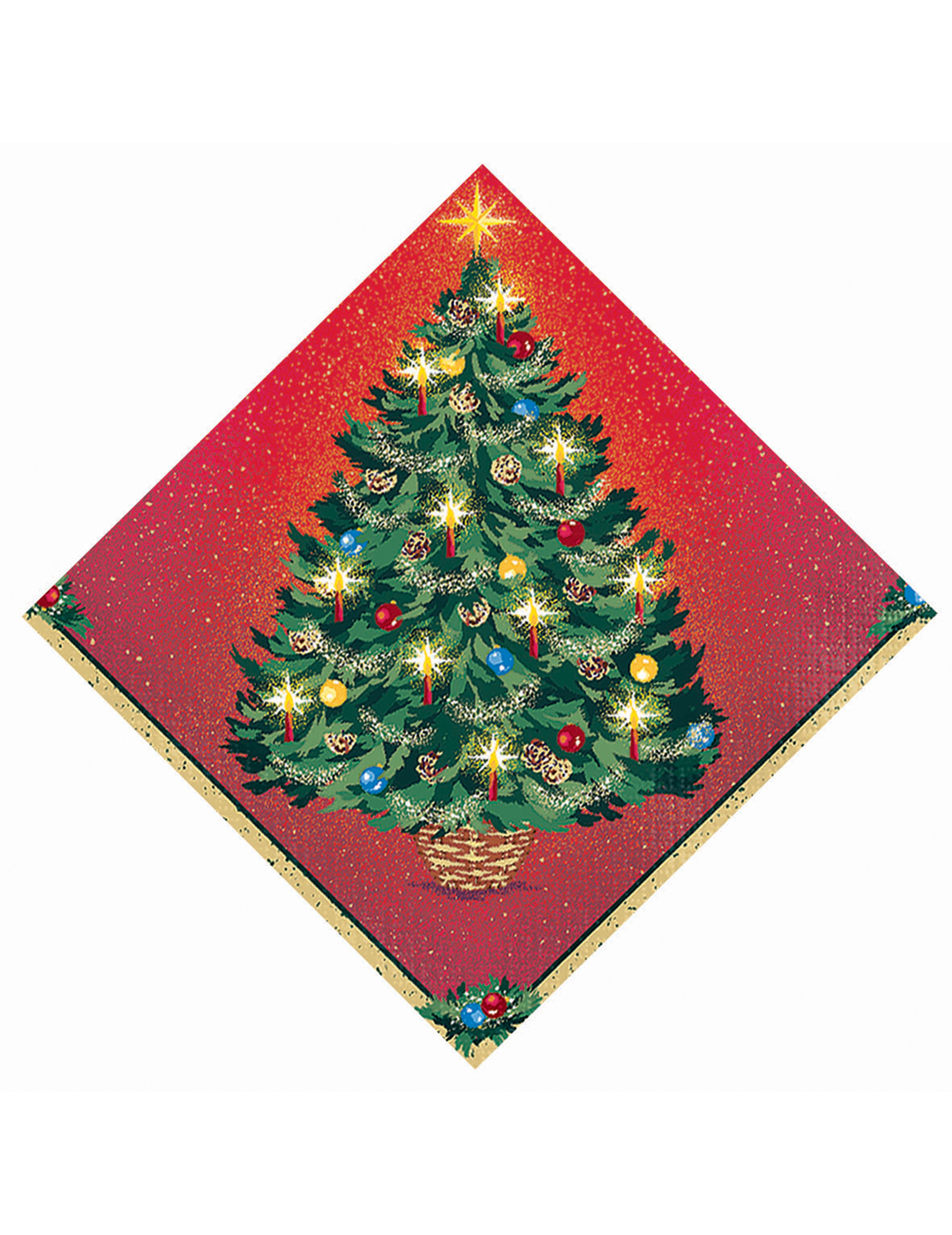 16 Serviettes en papier Sapin traditionnel 33 x 33 cm