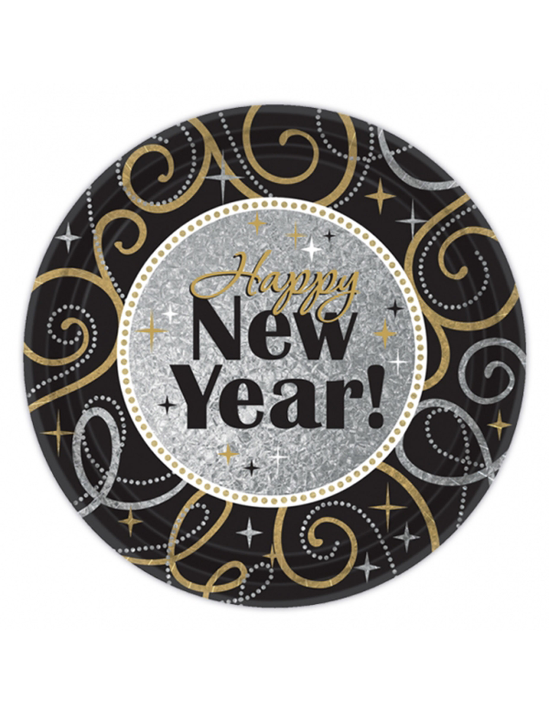 8 Assiettes en carton Happy New Year