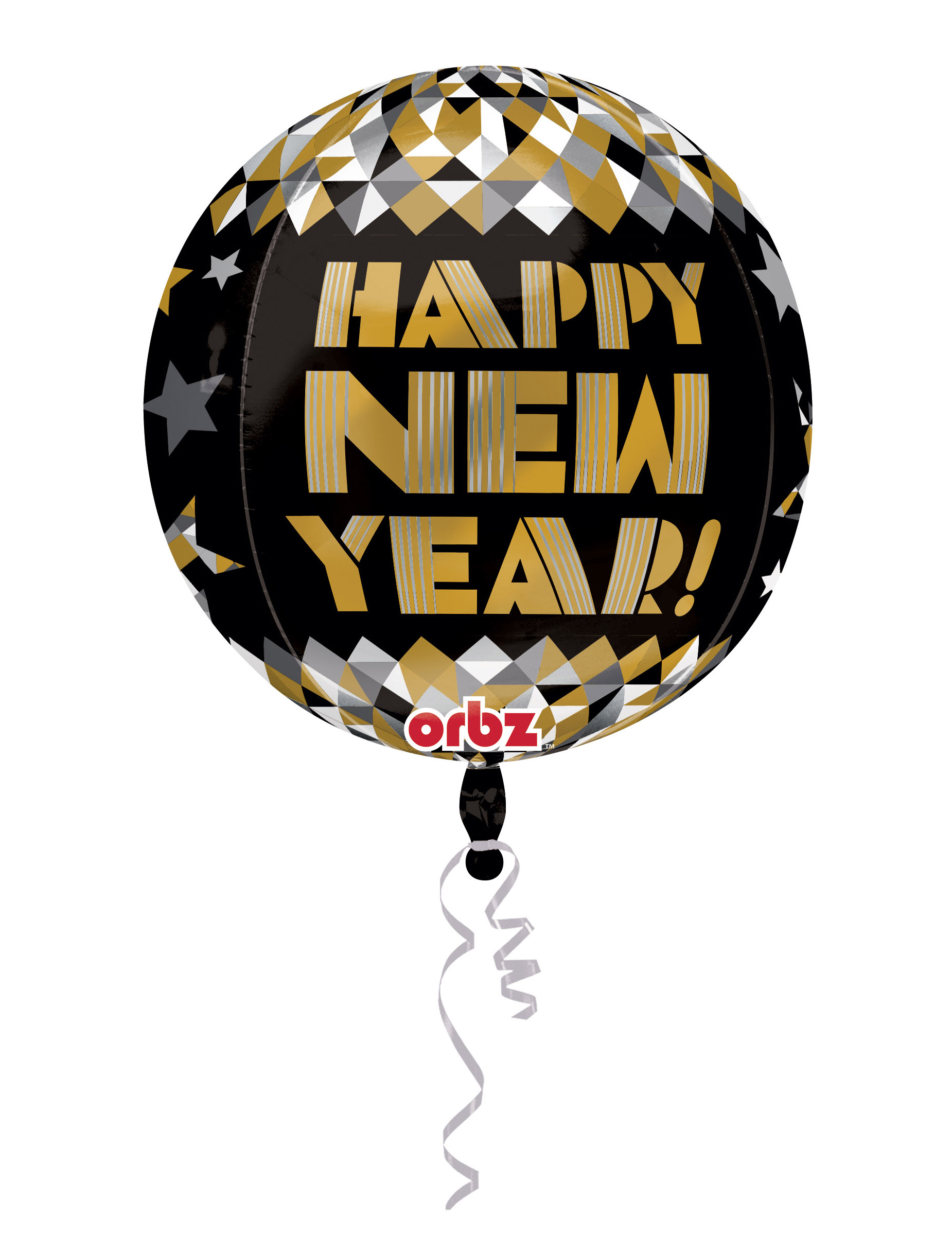 Ballon en aluminium doré Happy New Year