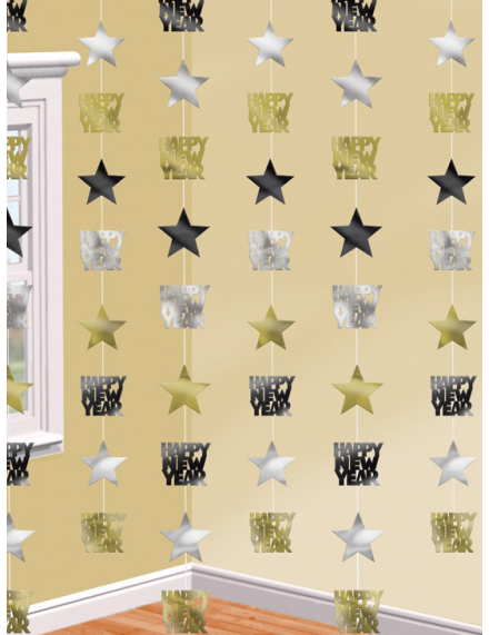 6 Suspensions étoiles Happy New Year