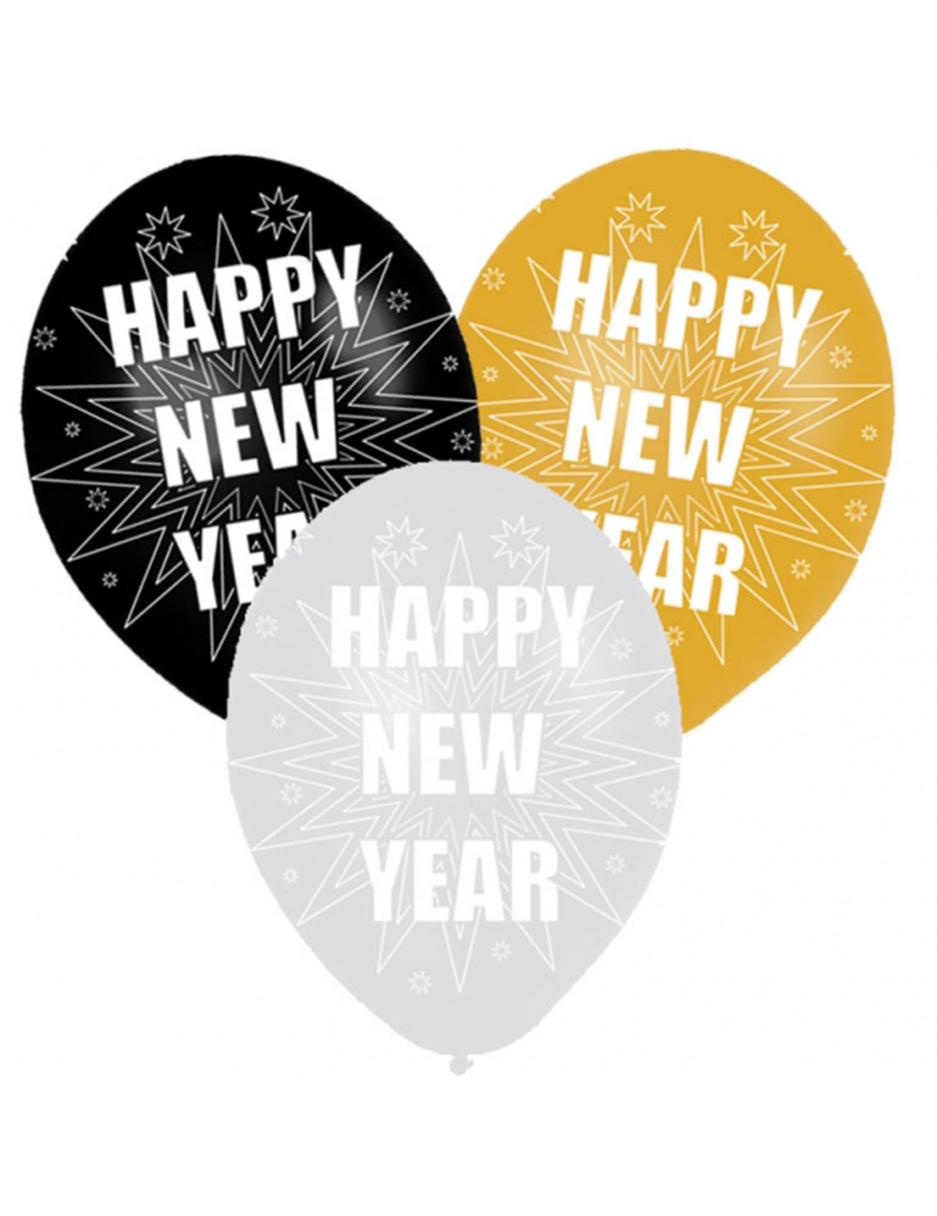 6 Ballons de baudruche Happy New Year