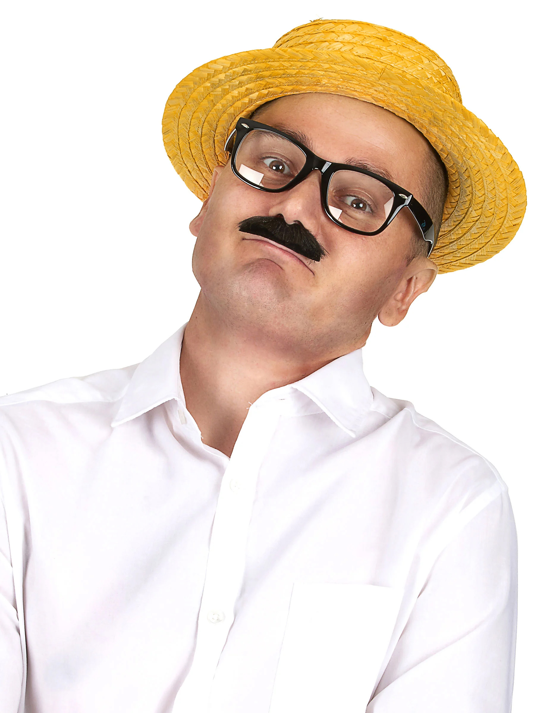 Chapeau paille canotier jaune