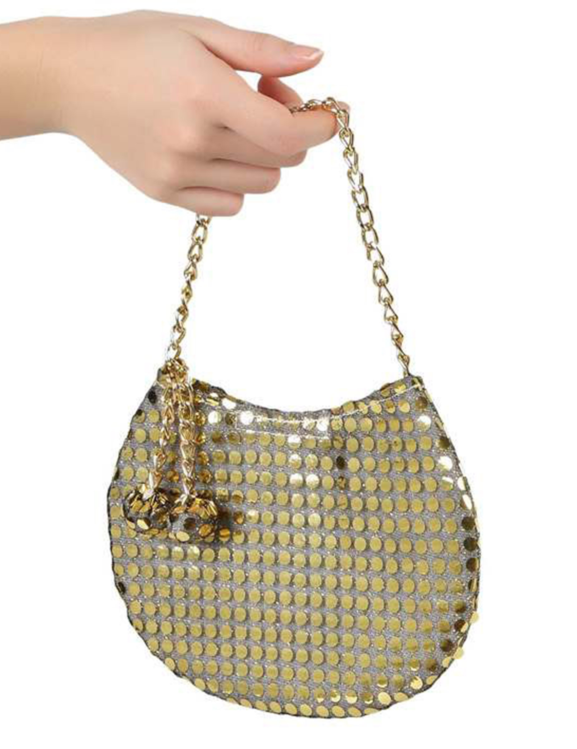 Sac à main disco doré