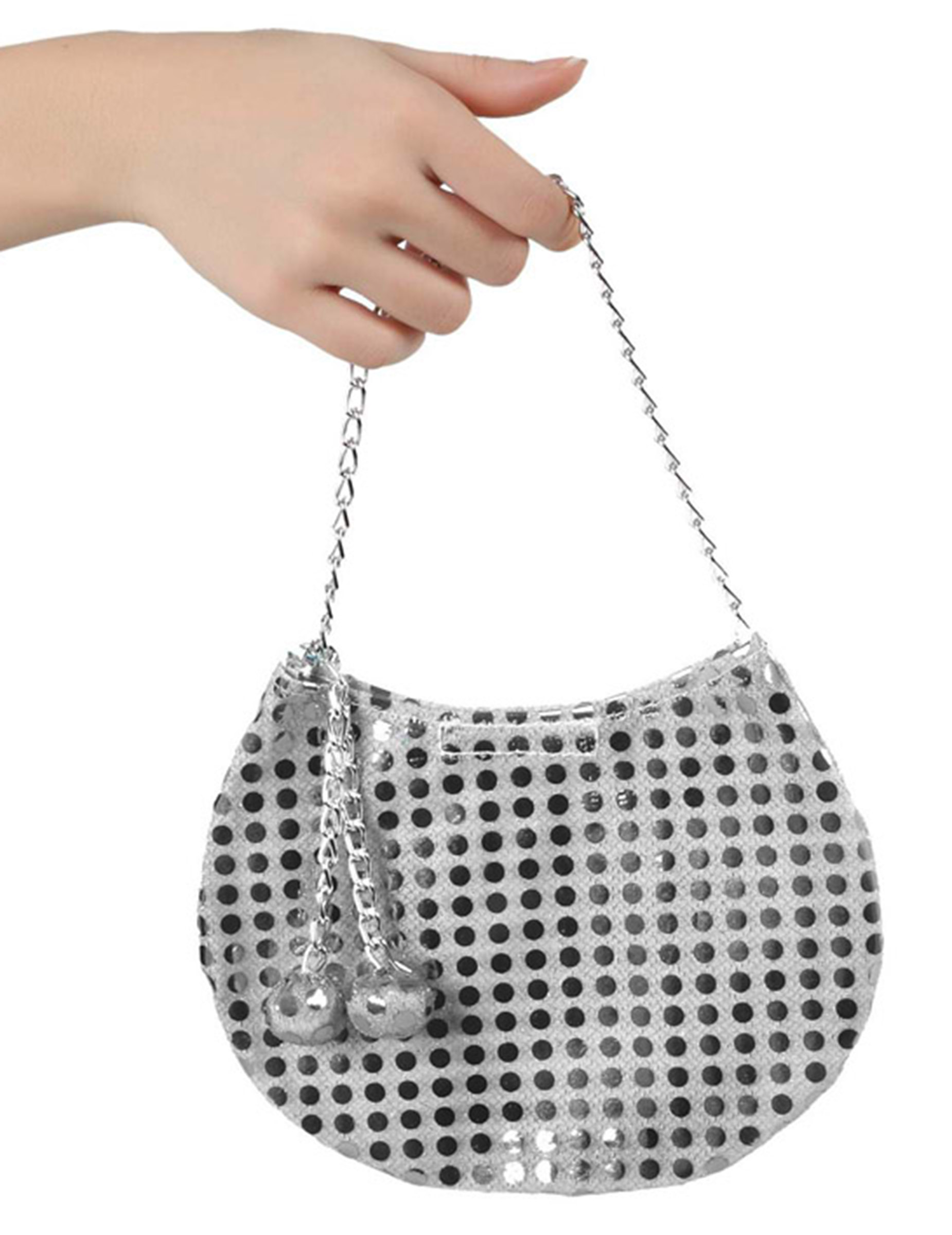 Sac à main disco argenté